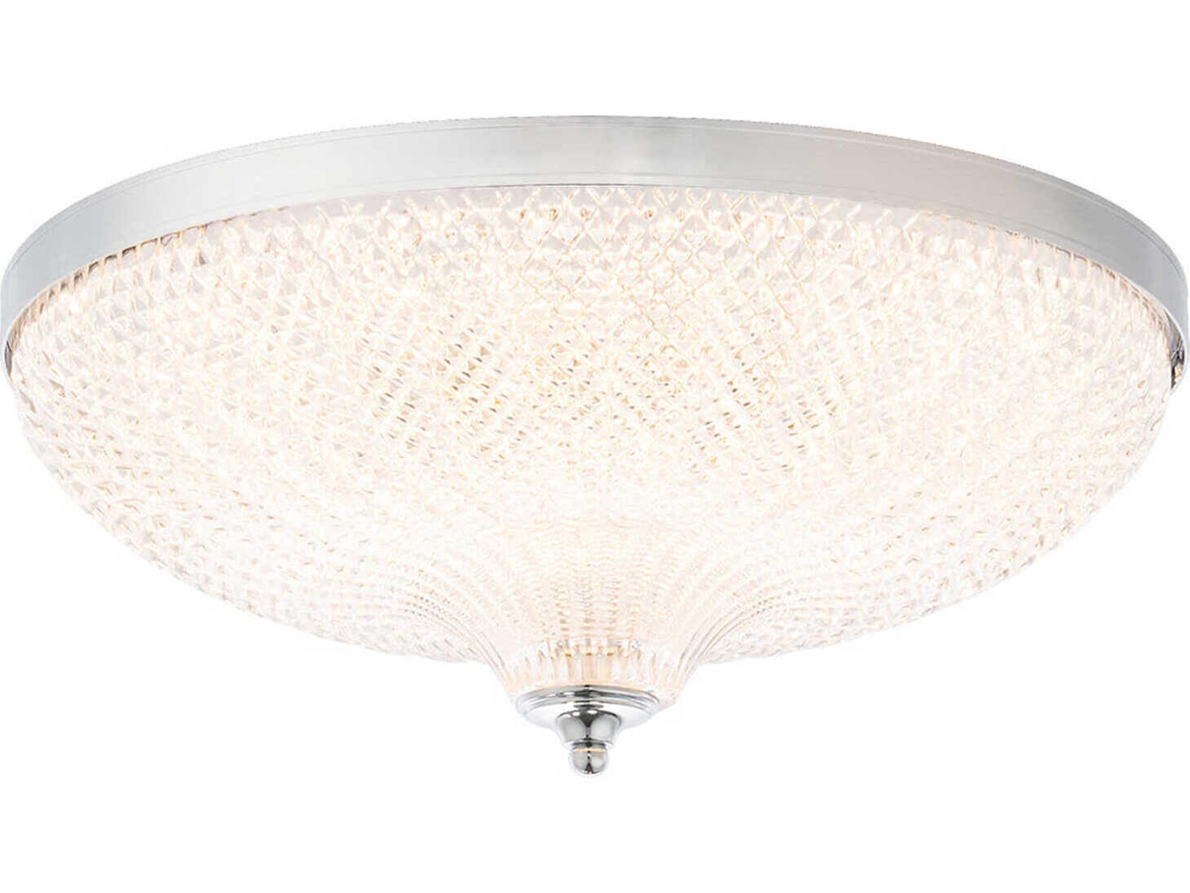 Schonbek Roma 1-Light Polished Chrome Crystal Glass Bowl Flush Mount