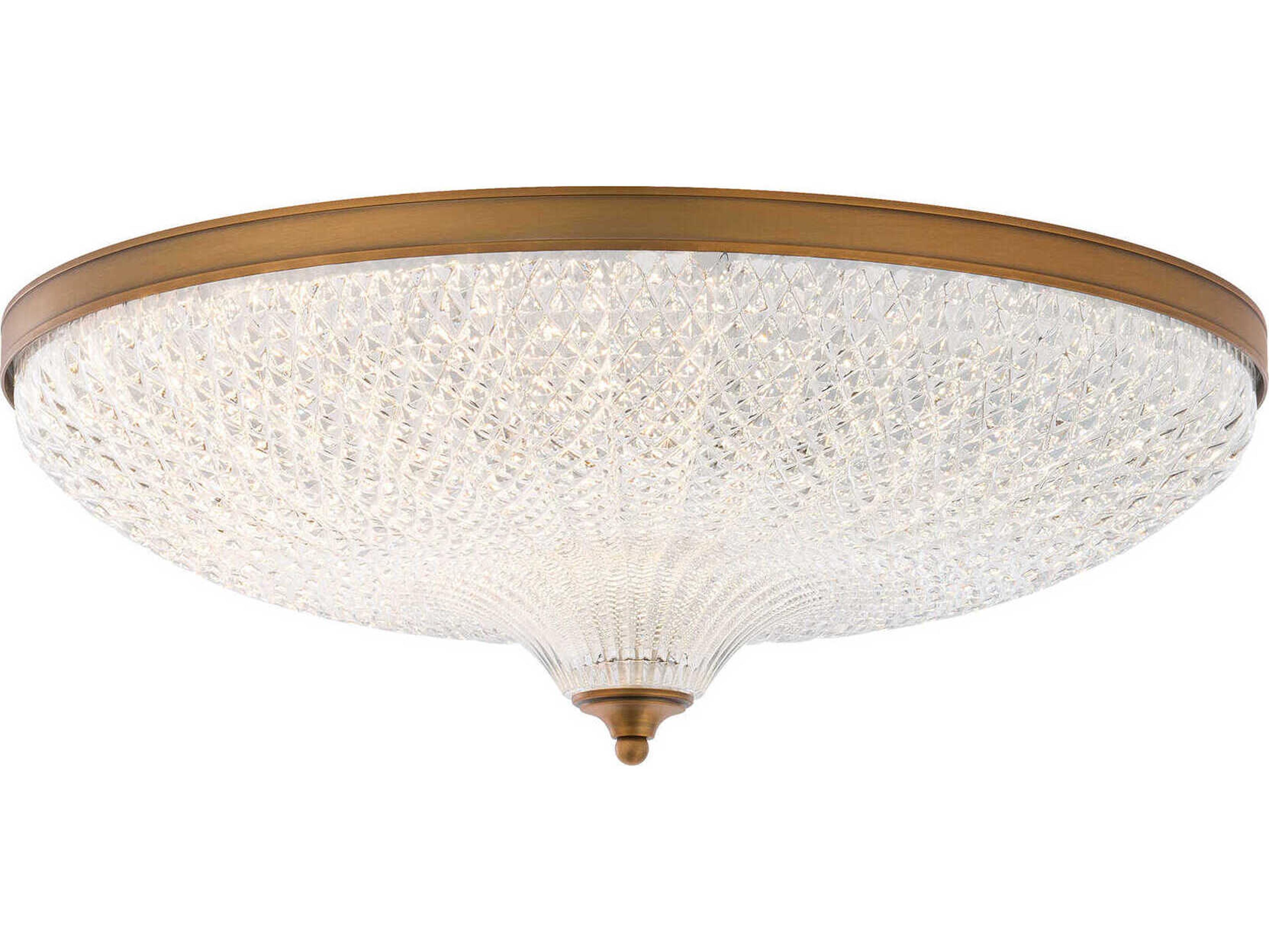 Schonbek Roma 1-Light Aged Brass Crystal Glass Bowl Flush Mount
