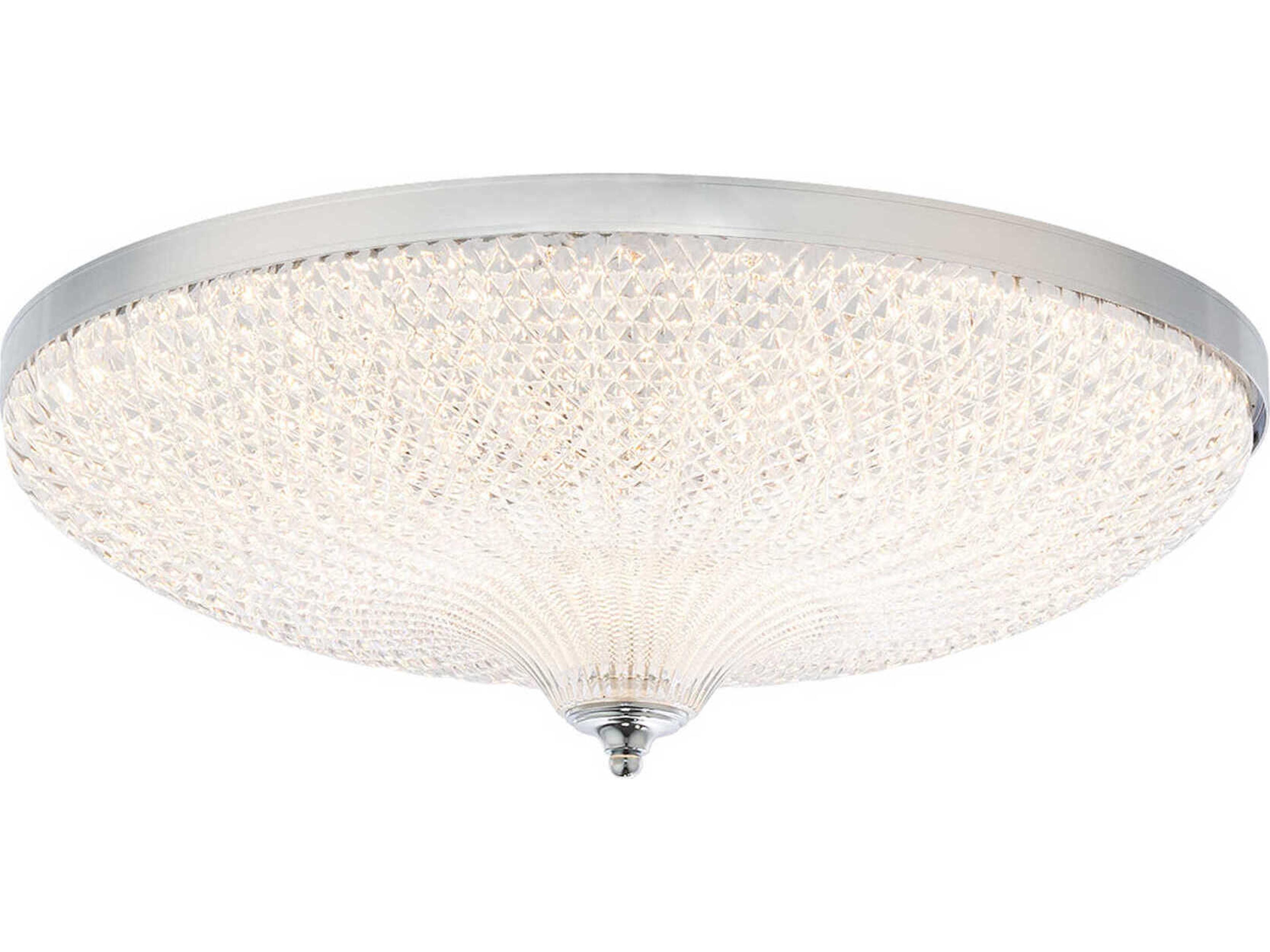 Schonbek Roma 1-Light Polished Chrome Crystal Glass Bowl Flush Mount