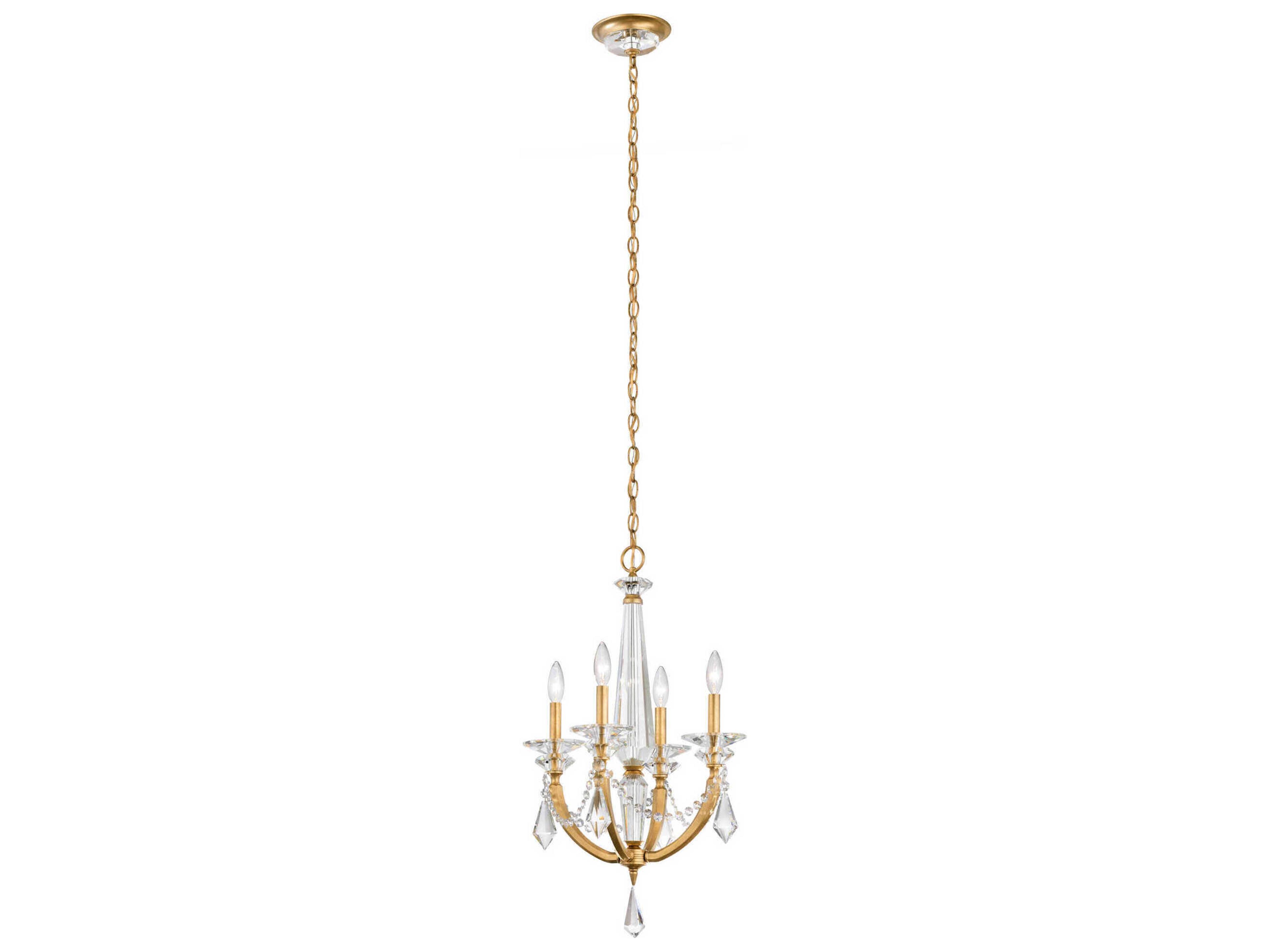 Schonbek Verona 4-Light Gold Crystal Candelabra Chandelier