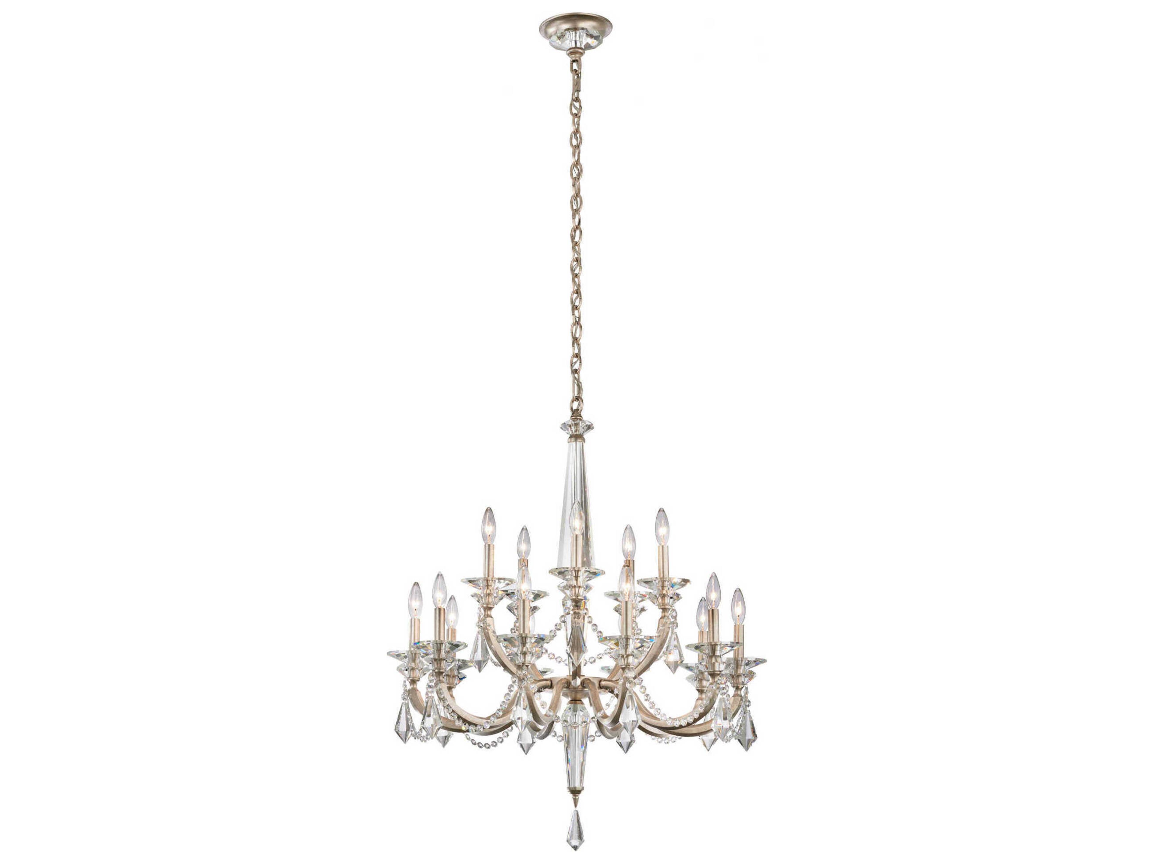 Schonbek Verona 15-Light Silver Crystal Candelabra Chandelier