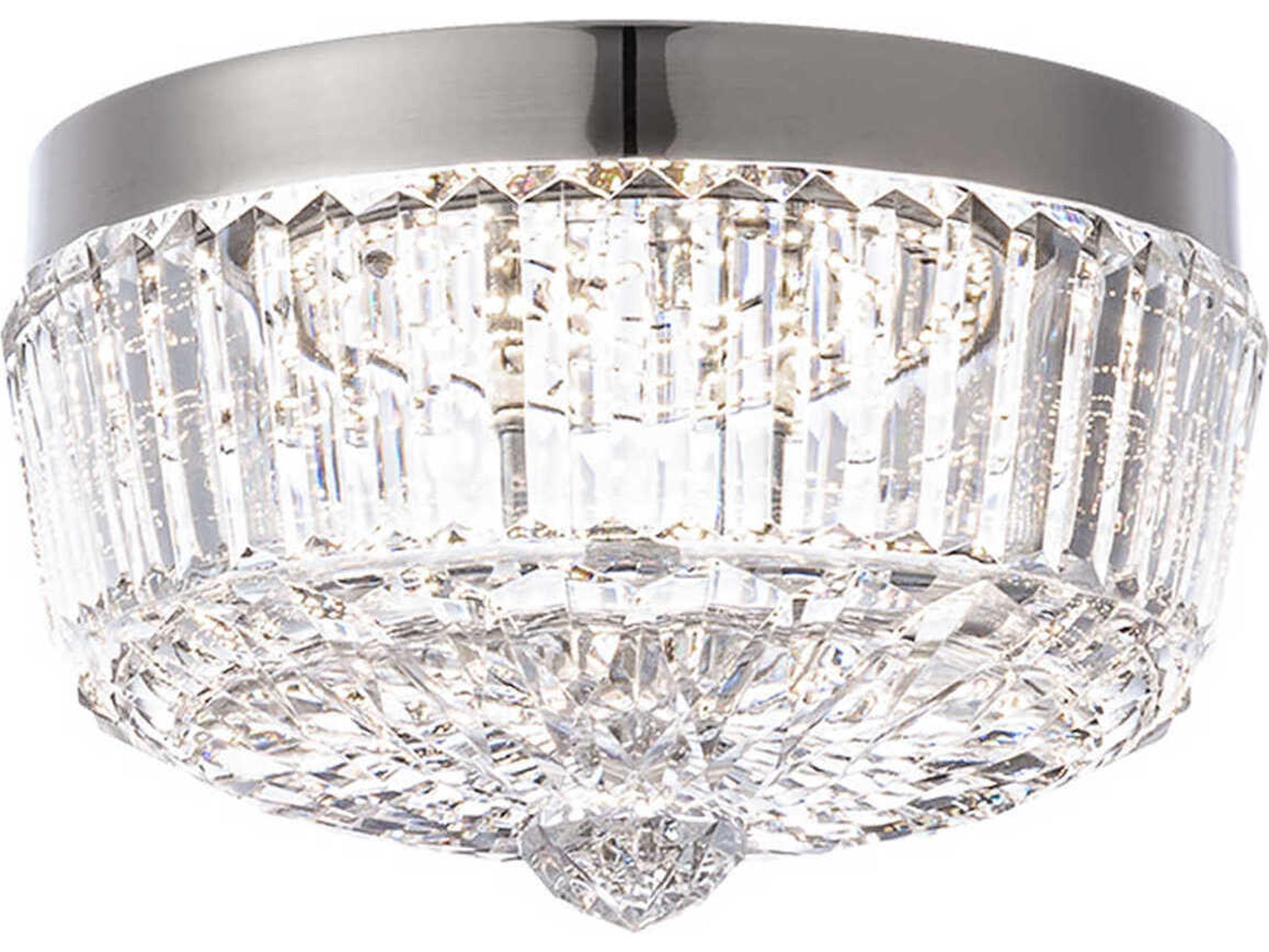 Schonbek Regina 1-Light Polished Nickel Crystal Glass Bowl Flush Mount