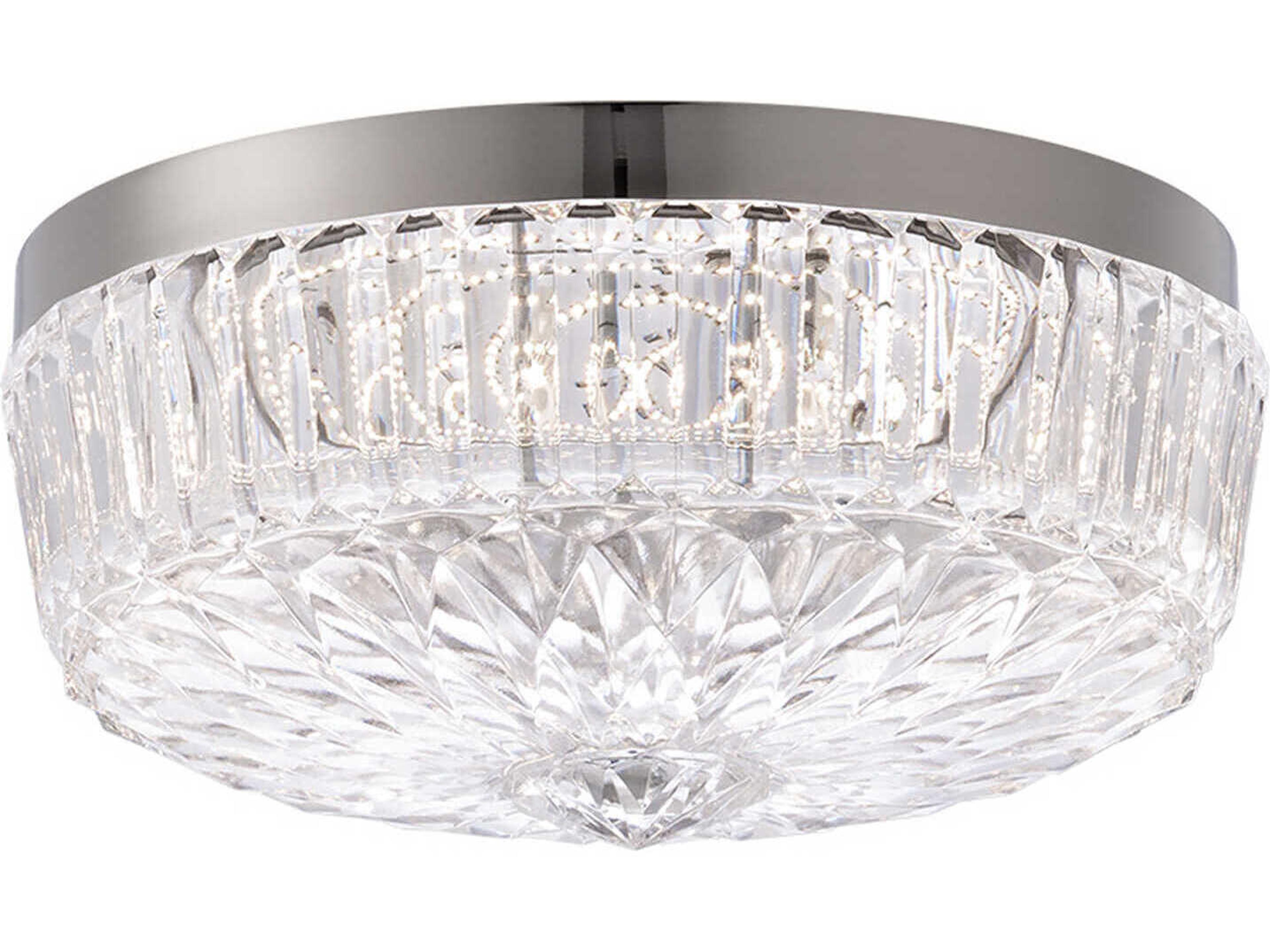 Schonbek Regina 1-Light Polished Nickel Crystal Glass Bowl Flush Mount