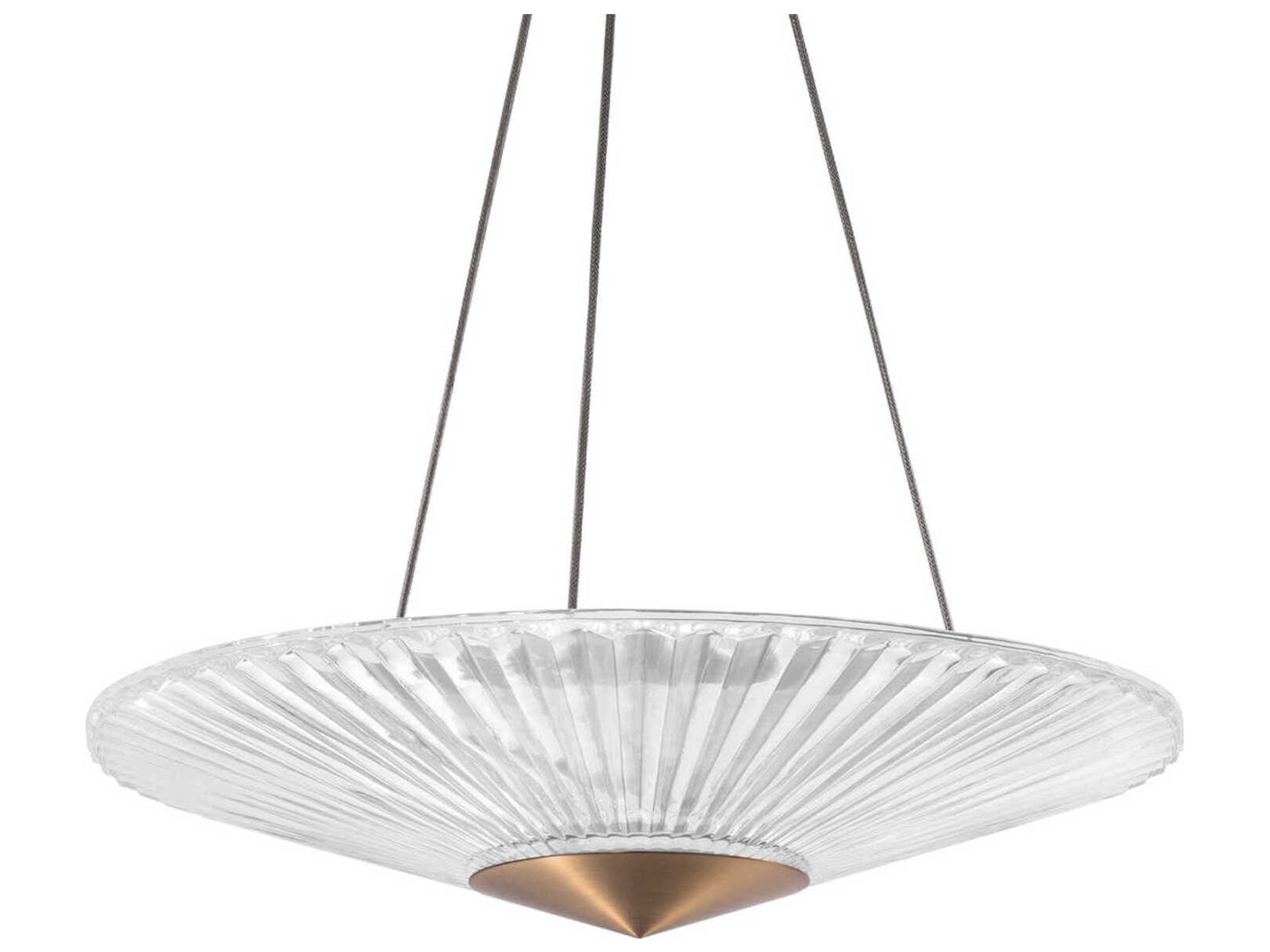 Schonbek Origami 1-Light Aged Brass Crystal LED Dome Linear Pendant