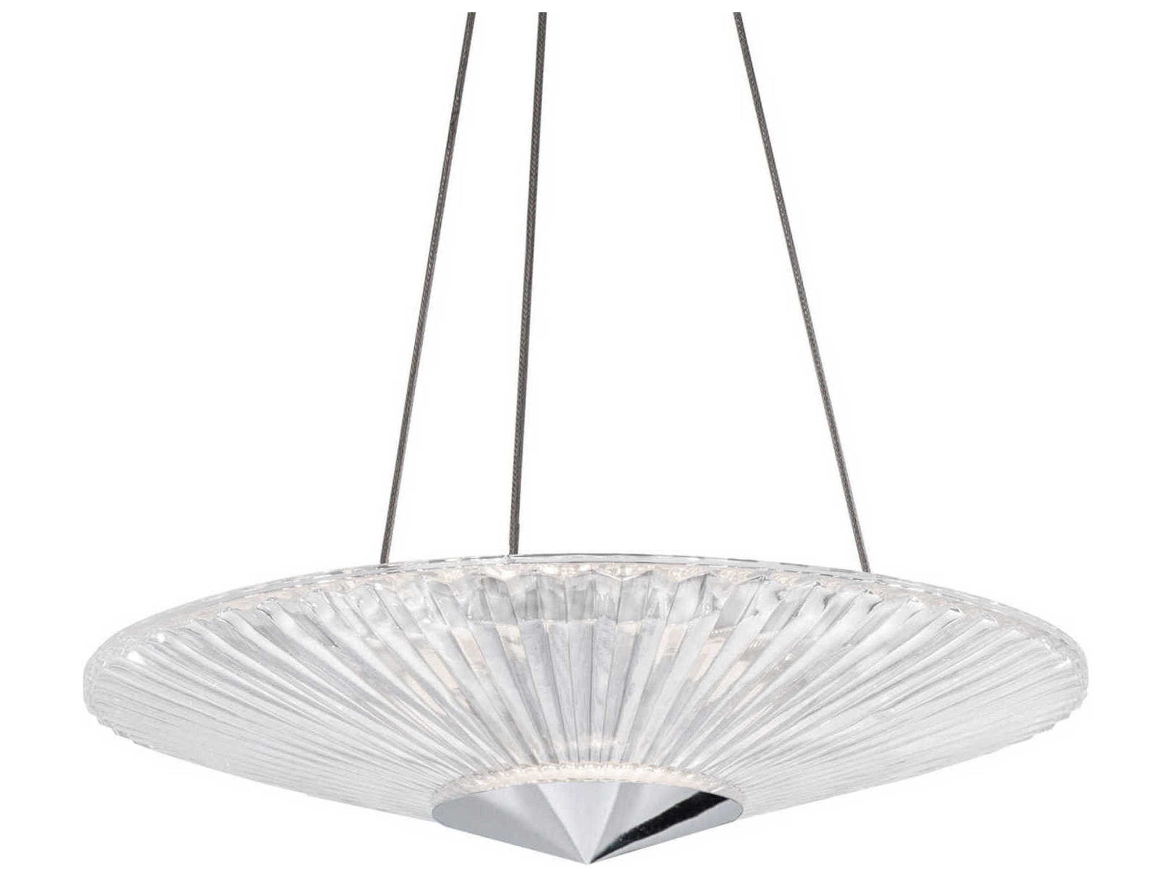 Schonbek Origami 1-Light Polished Chrome Crystal LED Dome Linear Pendant