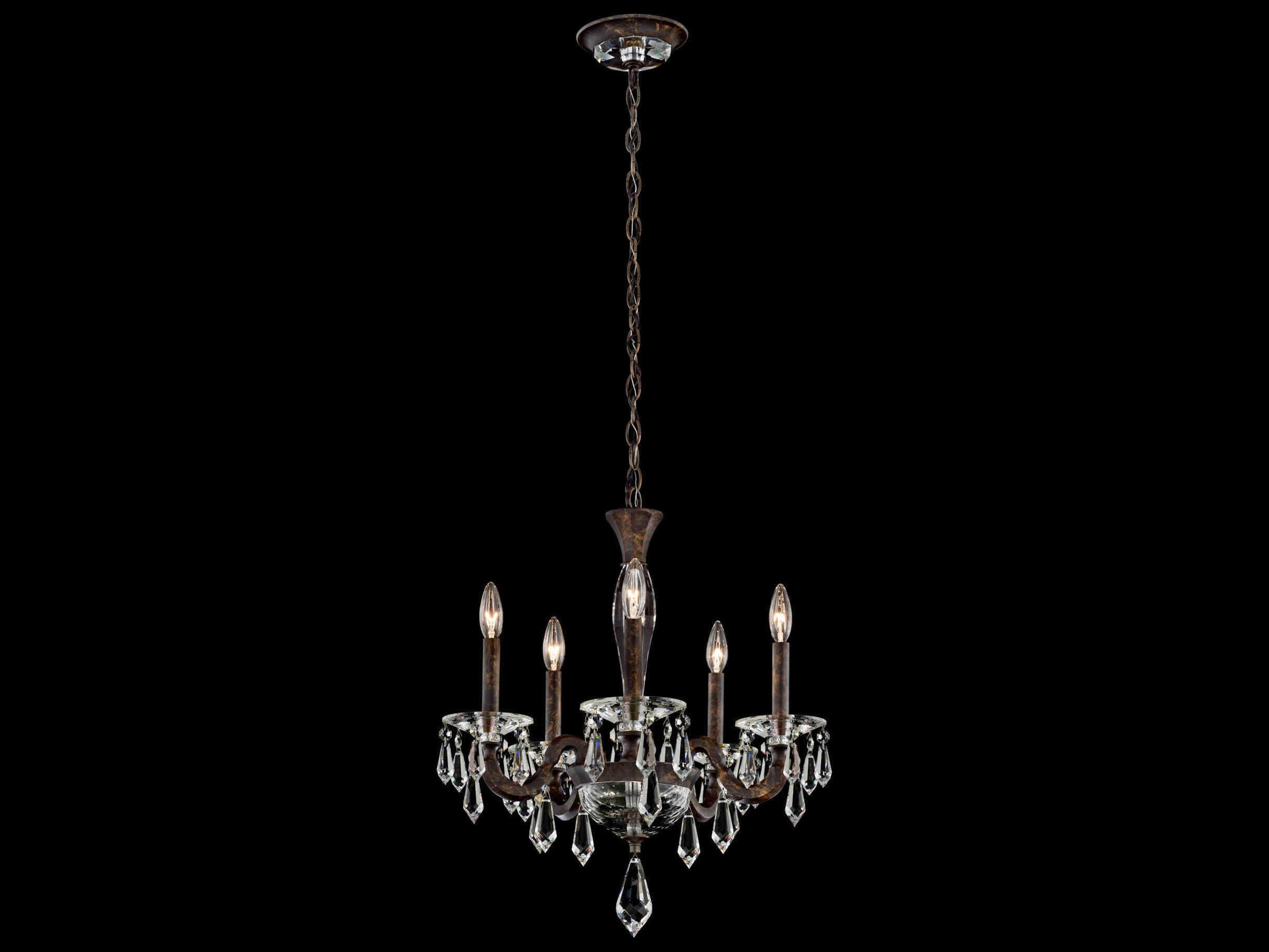 Schonbek Napoli 5-Light Gold Crystal Candelabra Chandelier