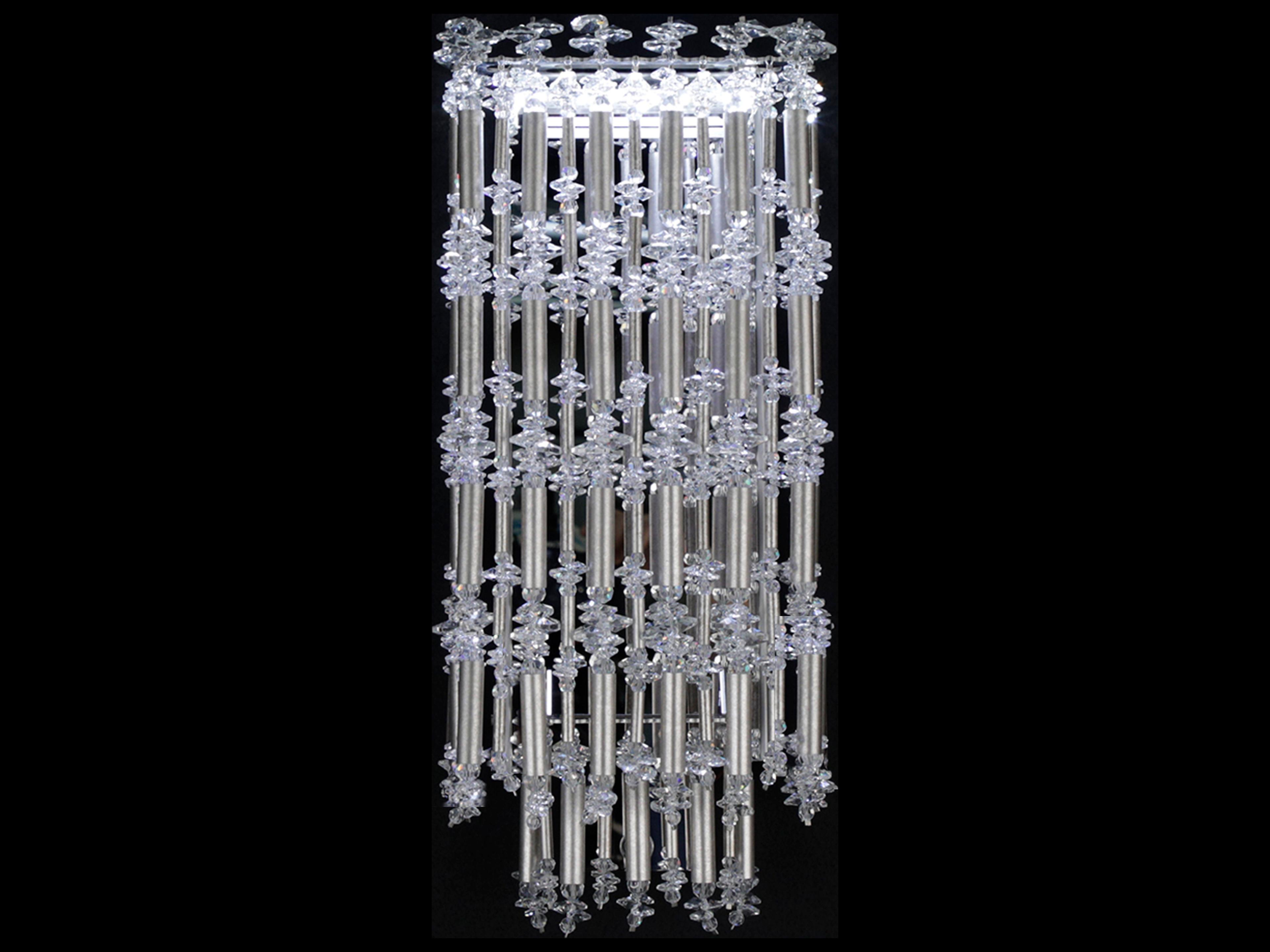 Schonbek Tahitian 1-Light Antique Silver Crystal LED Wall Sconce