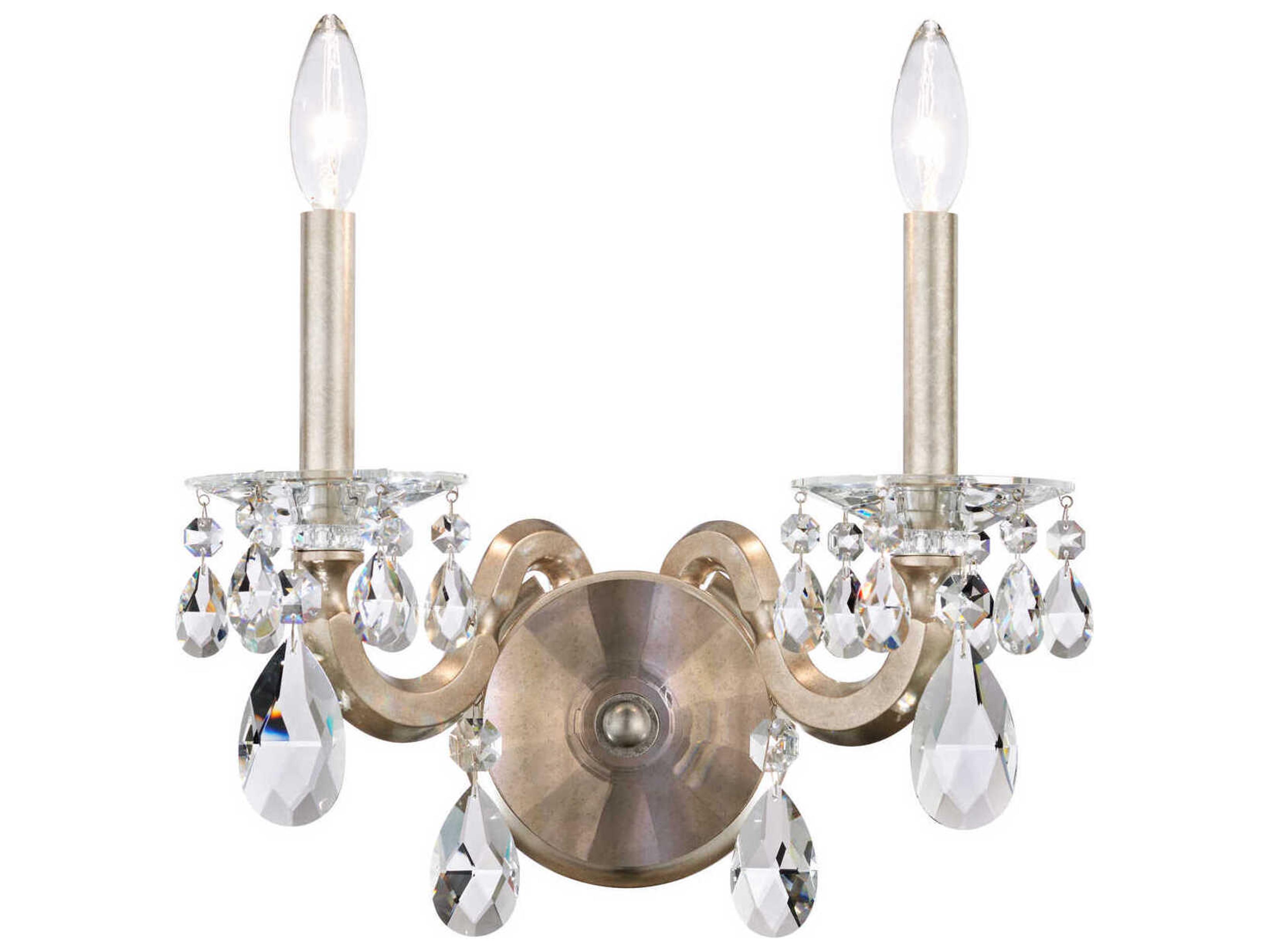 Schonbek San Marco 2-Light Silver Crystal Wall Sconce