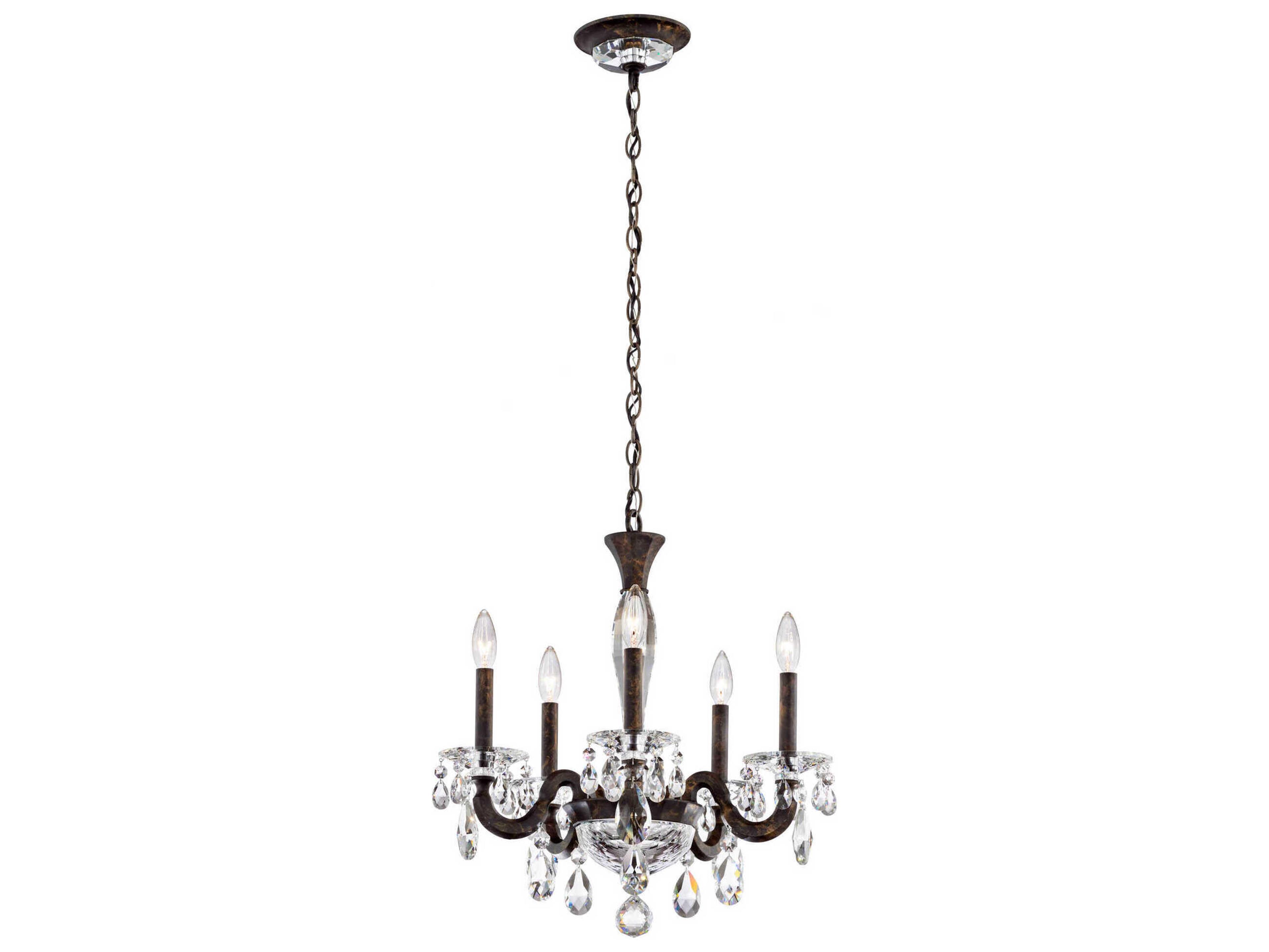 Schonbek San Marco 5-Light Bronze Crystal Candelabra Chandelier