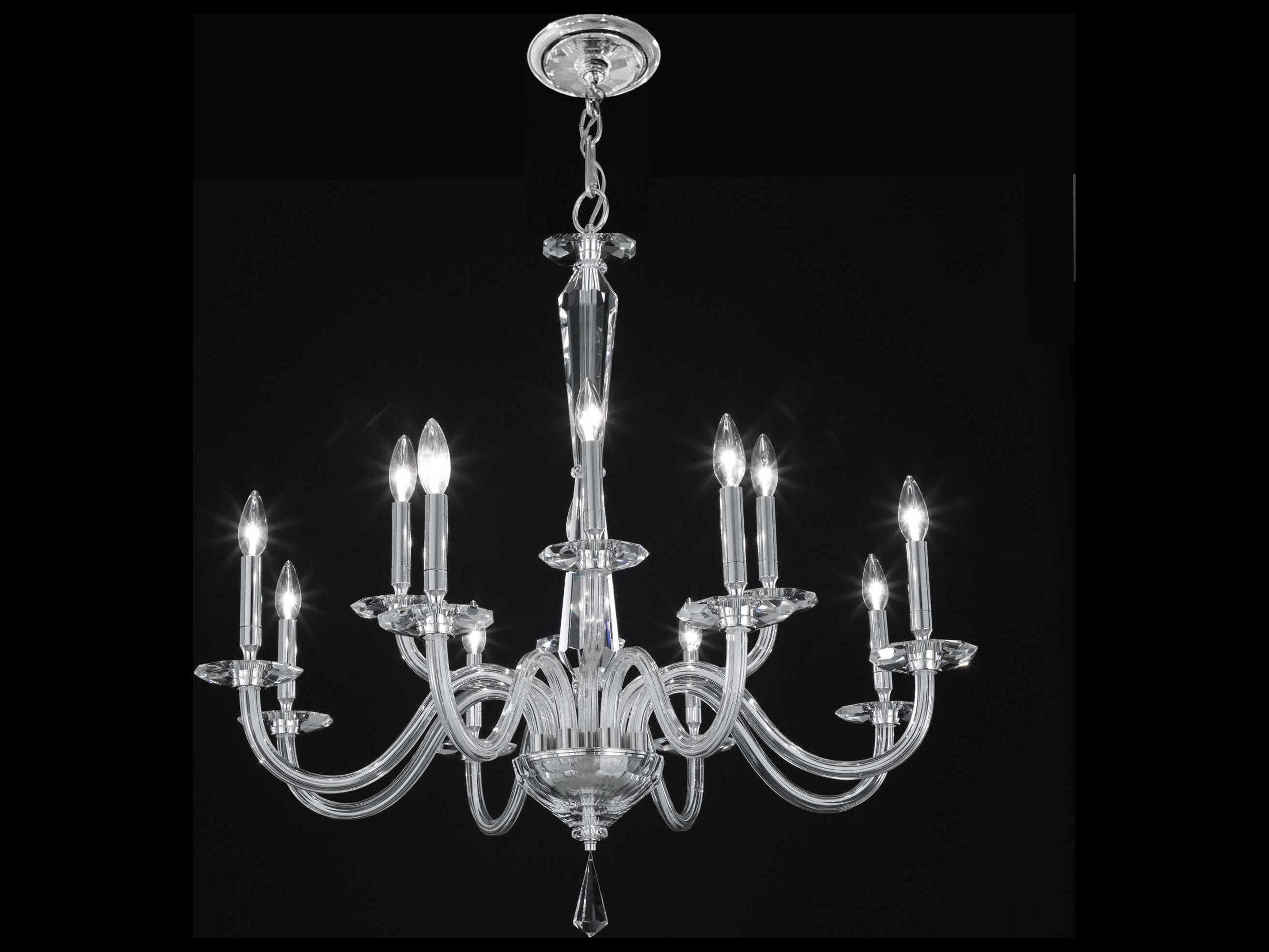 Schonbek Habsburg 12-Light Polished Chrome Crystal Candelabra Chandelier