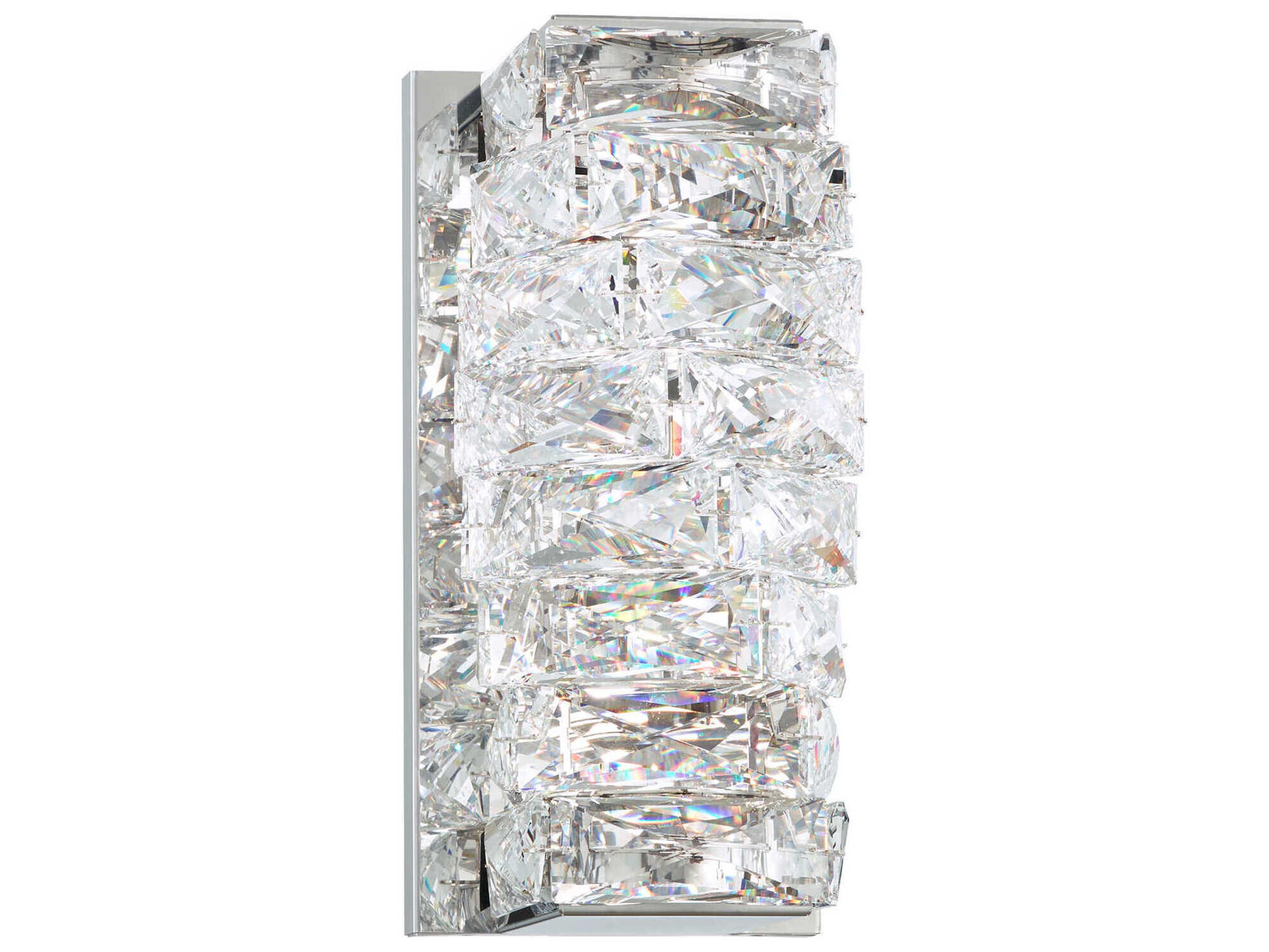 Schonbek Glissando 2-Light Stainless Steel Crystal LED Wall Sconce