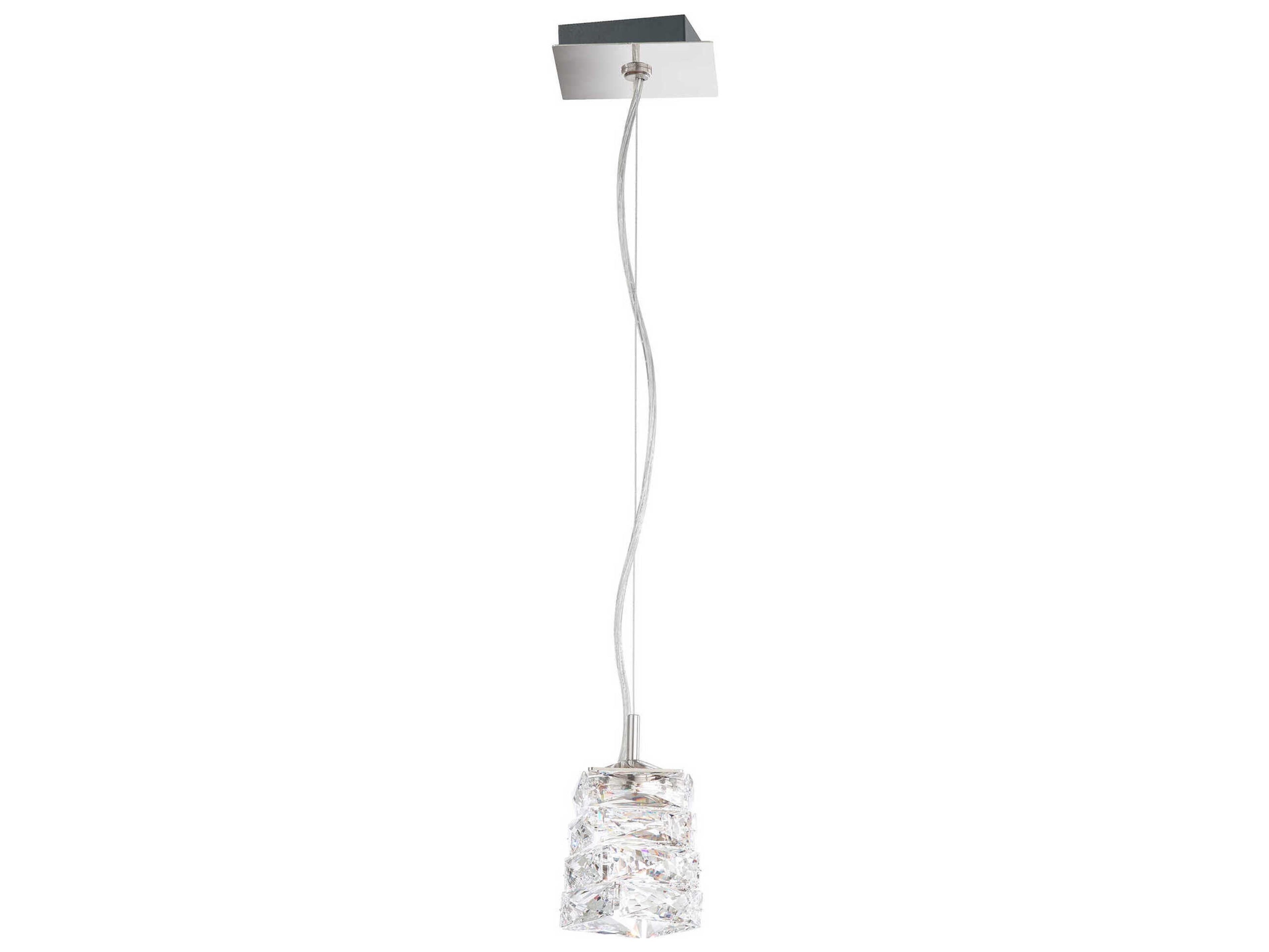 Schonbek Glissando 1-Light Stainless Steel Crystal LED Bell Mini Pendant