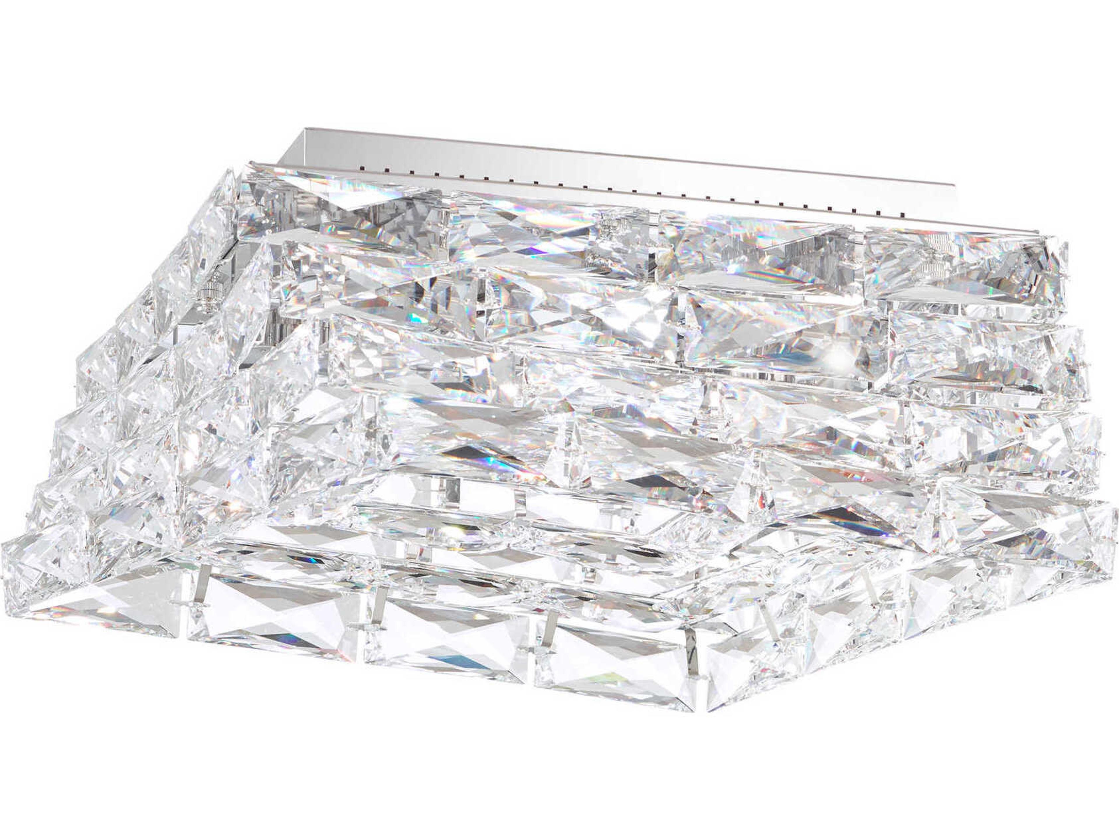 Schonbek Glissando 5-Light Stainless Steel Crystal LED Flush Mount