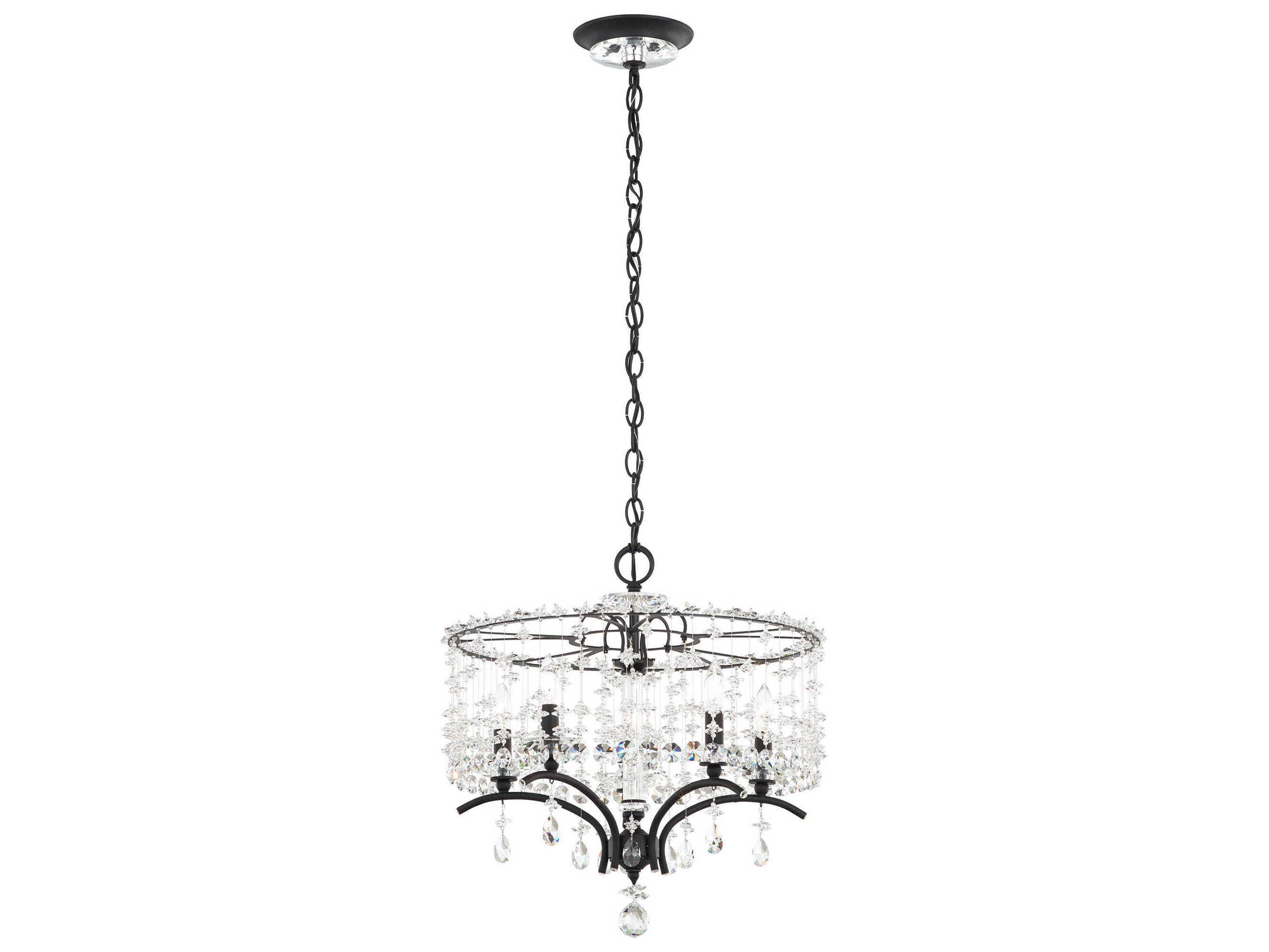 Schonbek Bella Rose 5-Light Silver Crystal Candelabra Chandelier