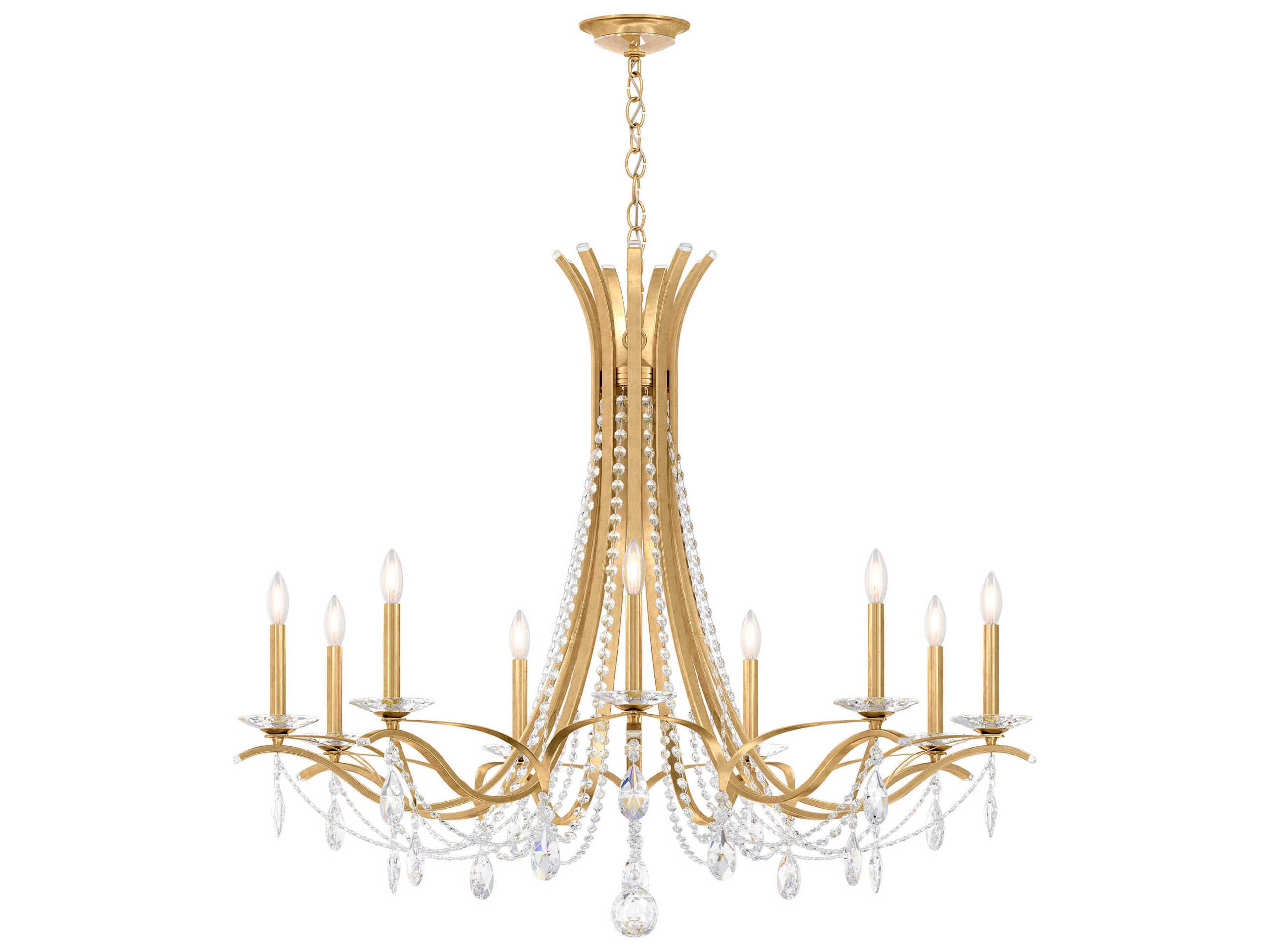 Schonbek Vesca 9-Light Gold Crystal Chandelier