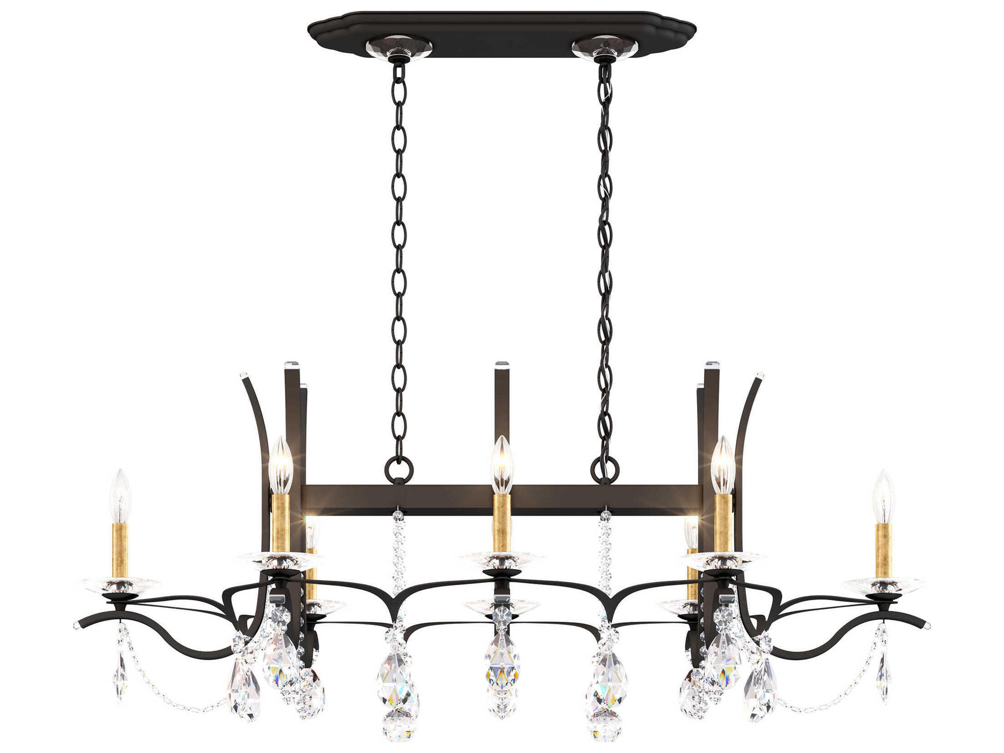 Schonbek Vesca 8-Light Gold Crystal Island Pendant