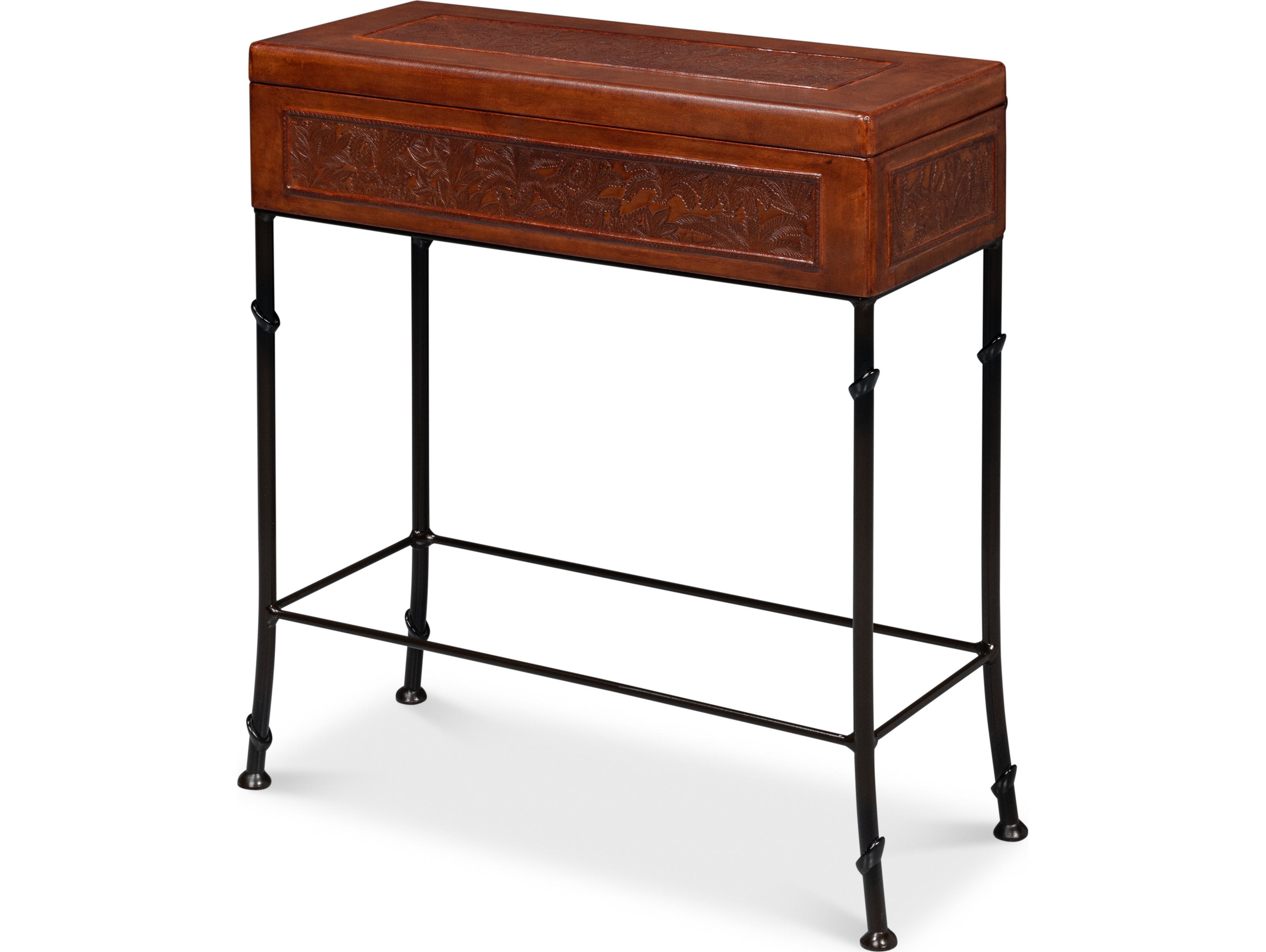 Botanical Leather Box On Stand