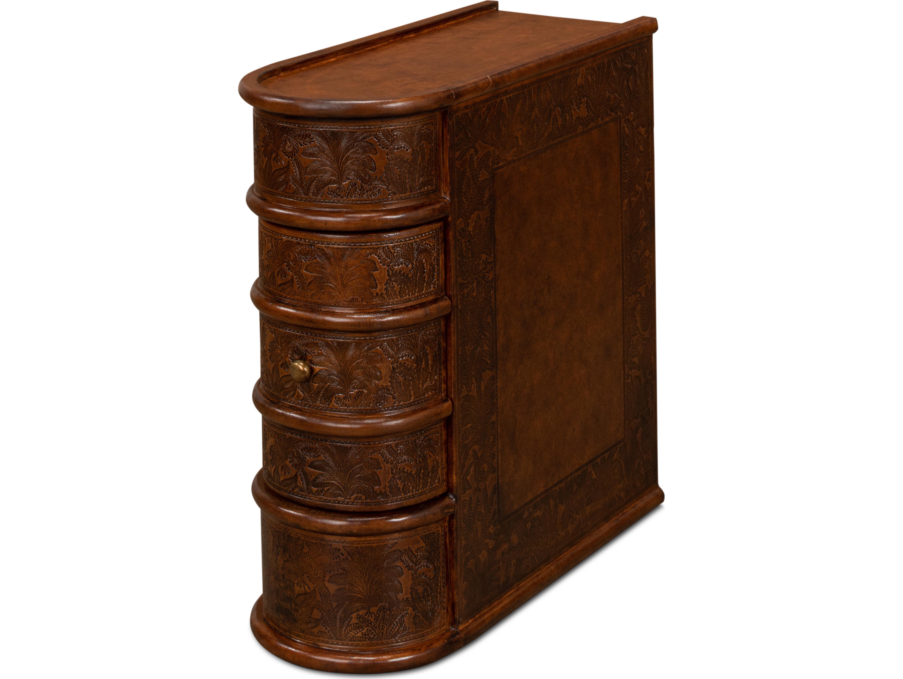 Sarreid Ltd Barnes Leather Book Side Table