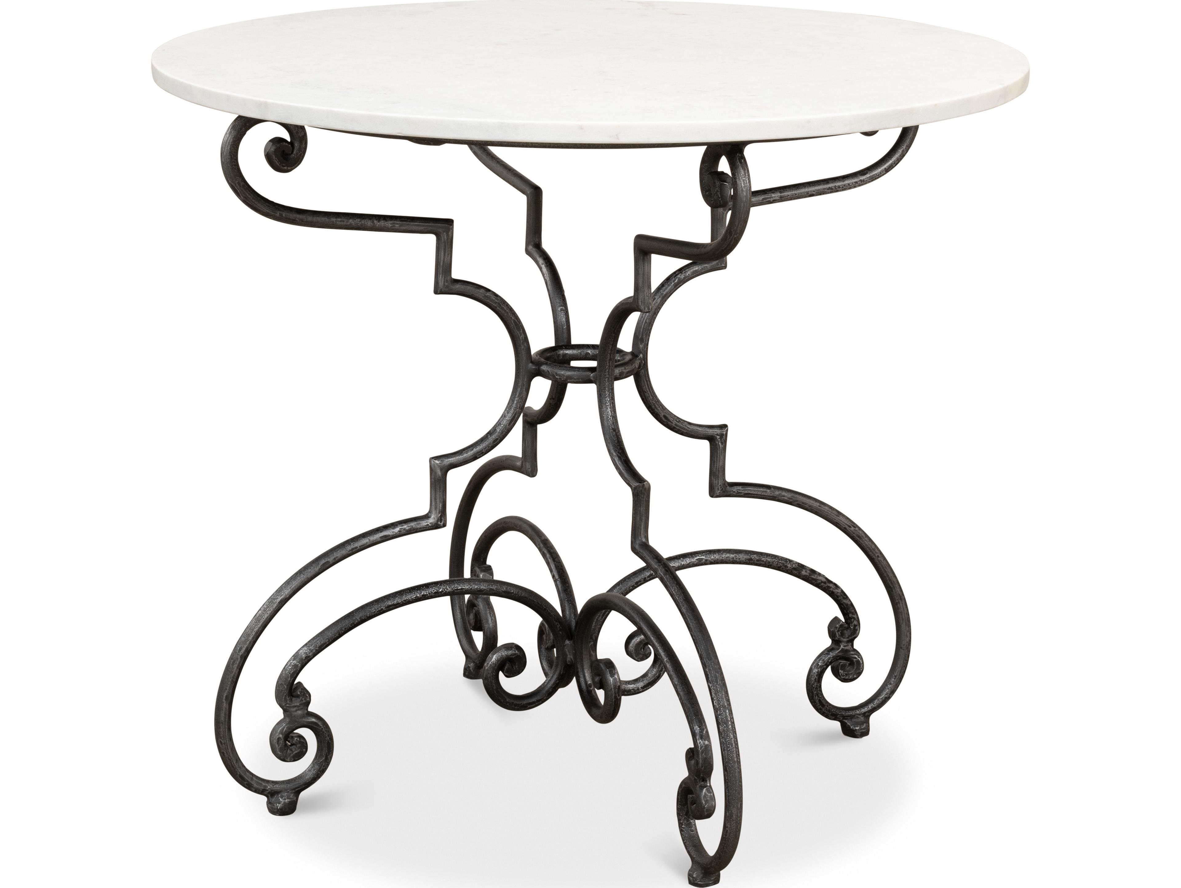 Sarreid Ltd The French Iron And Marble Table