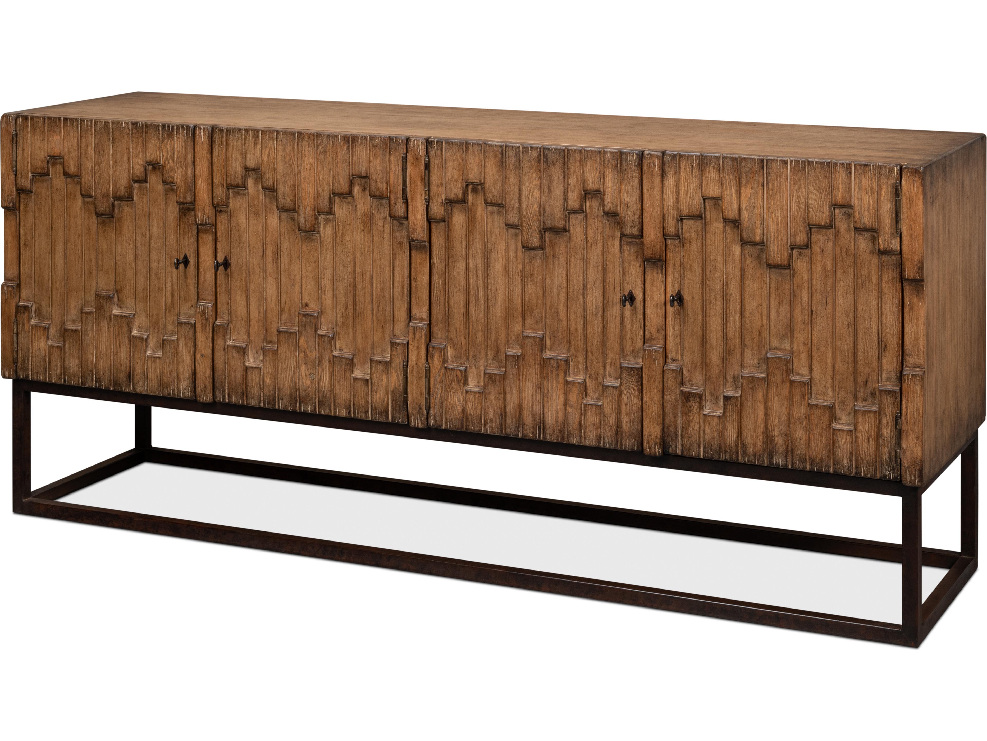 Sarreid Ltd Aztec Sideboard On Stand Brown
