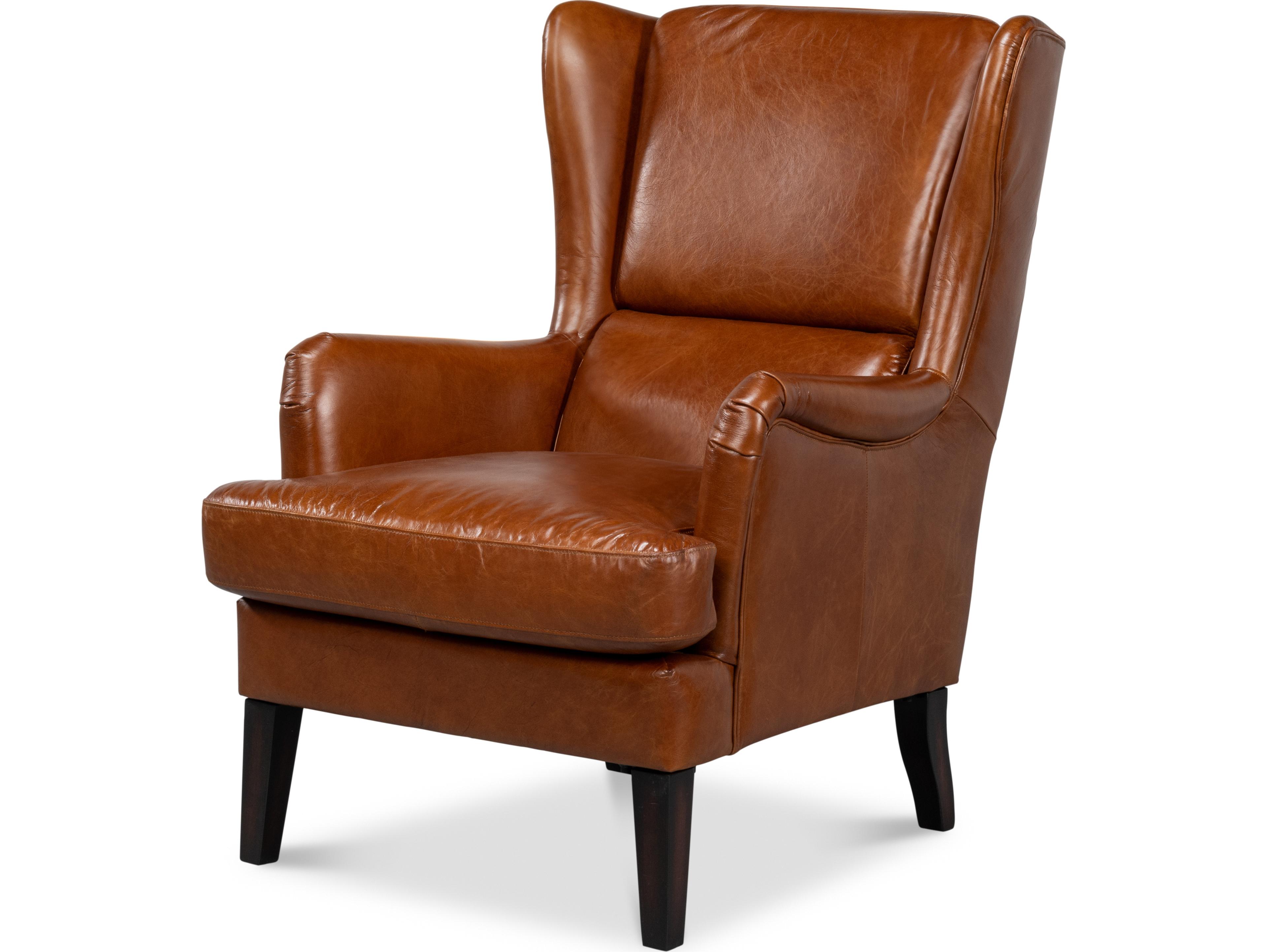 Sarreid Ltd Elite Wing Lounge Chair Vintage Havana