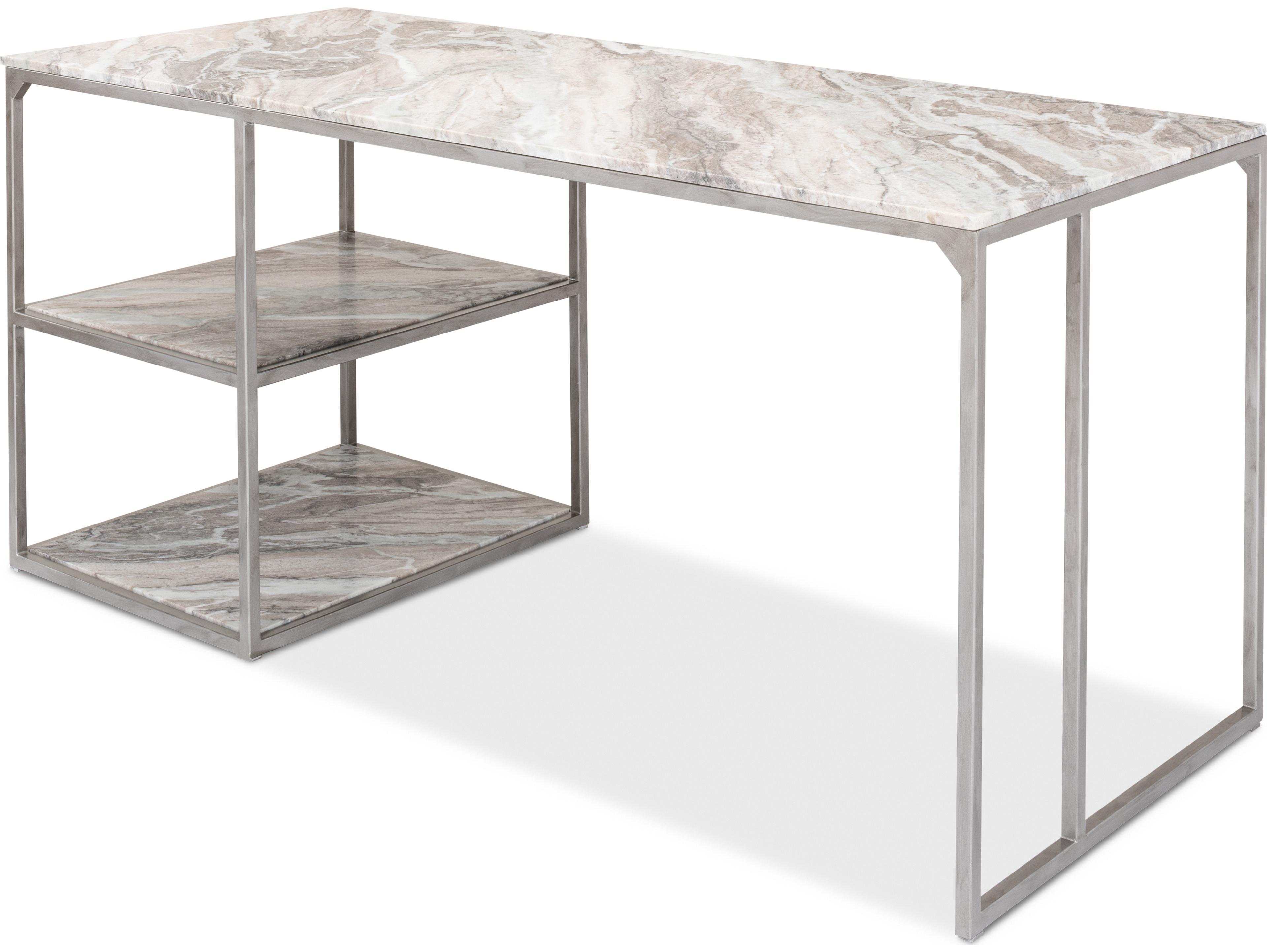 Sarreid Ltd Open Desk With Shelves Marble Top