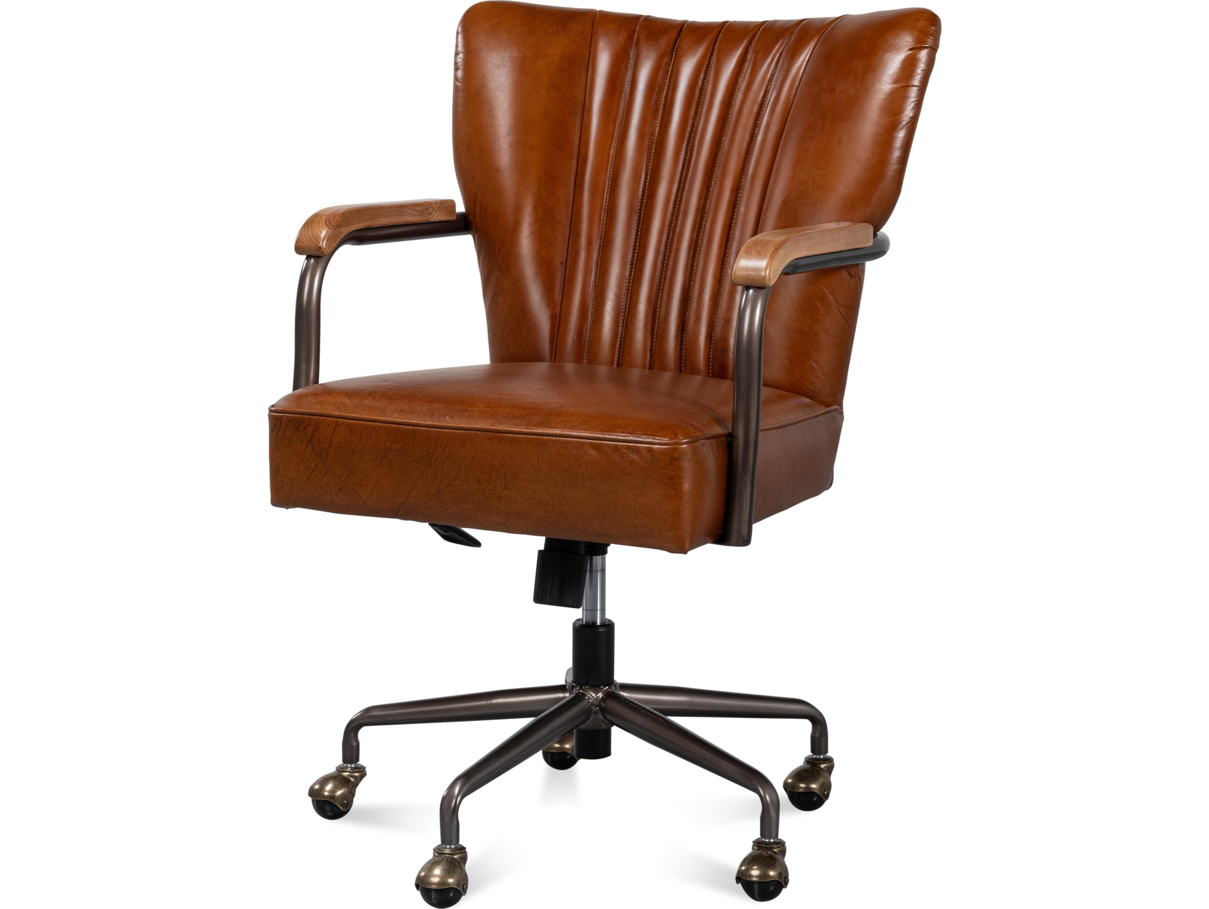 Sarreid Ltd Parker office Chair Vintage Havana Leather