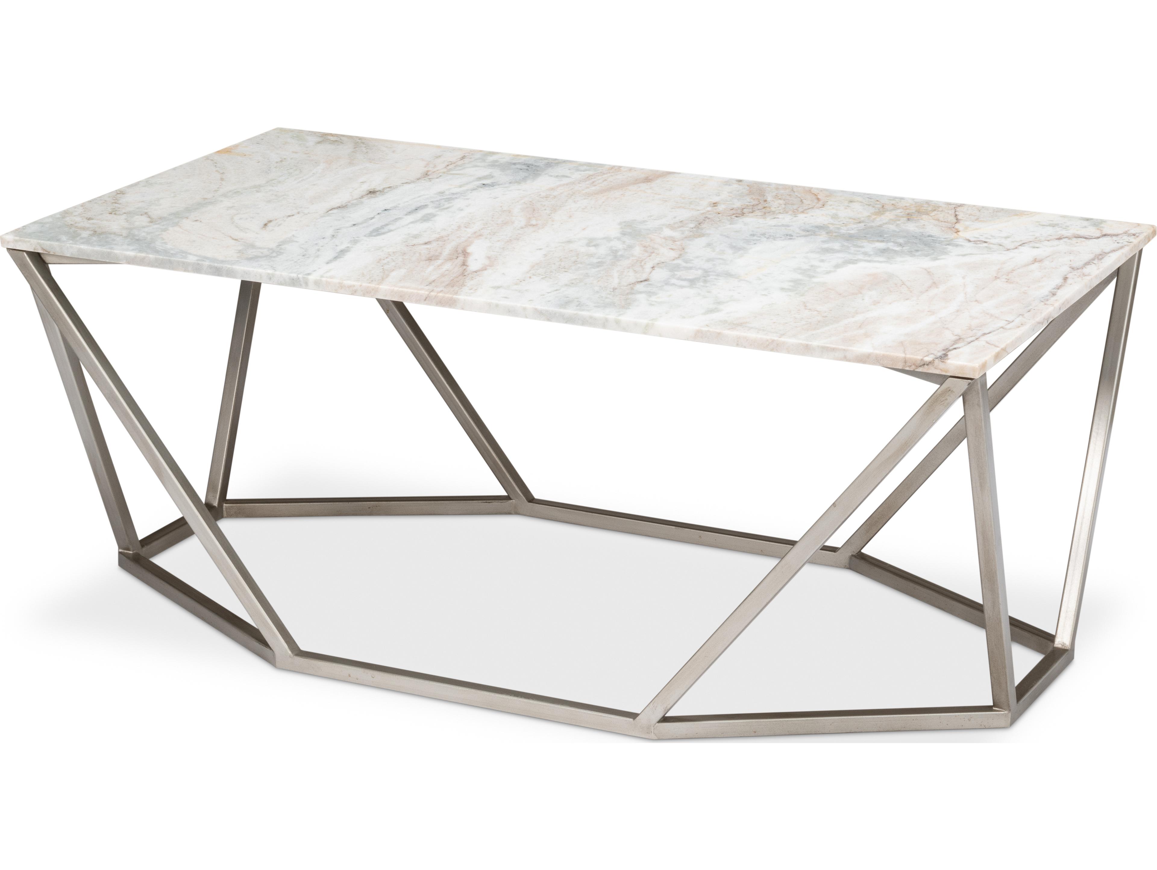Sarreid Ltd Trapezoid Coffee Table Marble Top