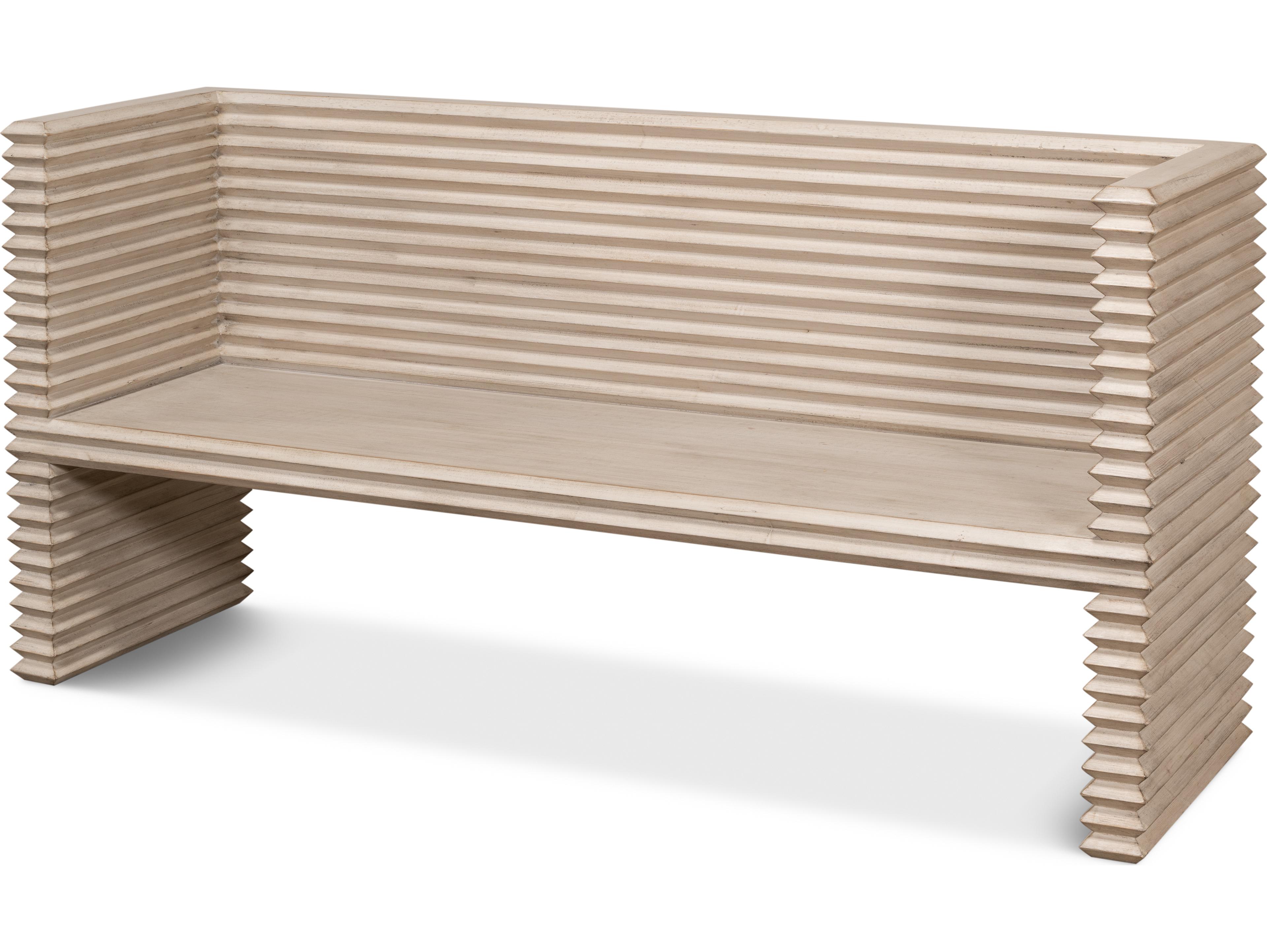 Sarreid Ltd Stacked Bench Stone Grey