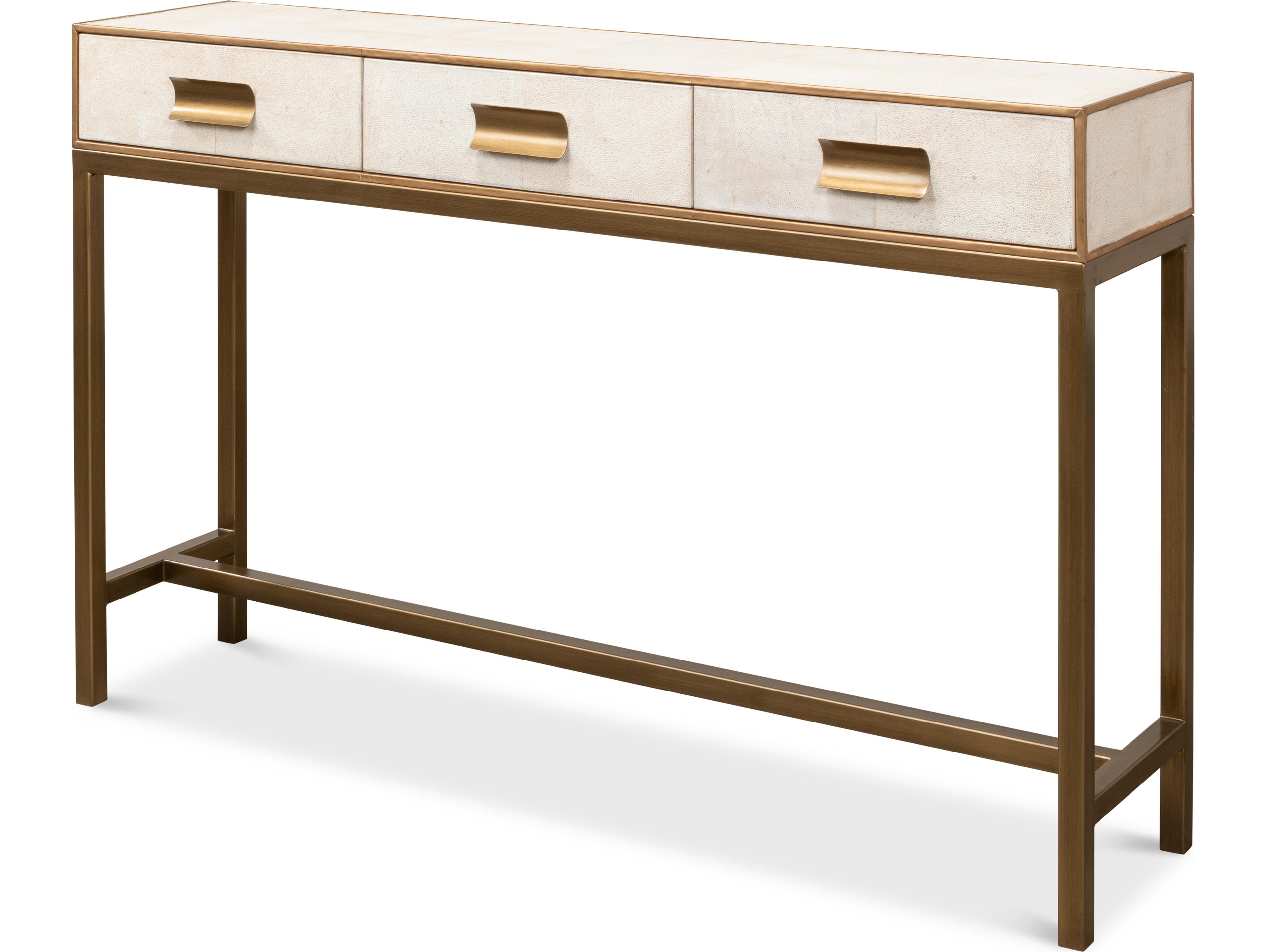 Sarreid Ltd Gideon Shagreen Console Osprey White