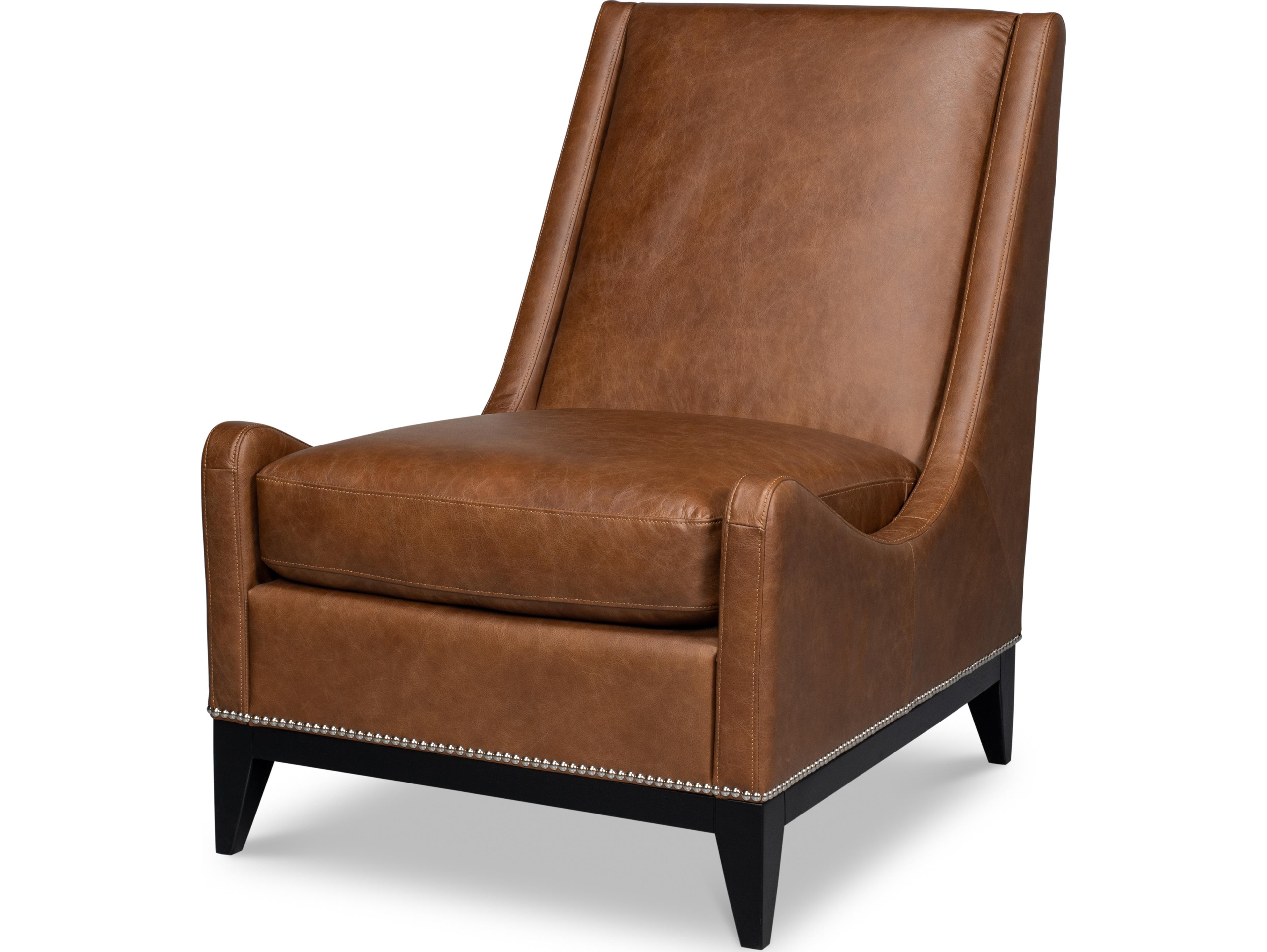Sarreid Ltd Brandy Accent Chair In Distilled Leather