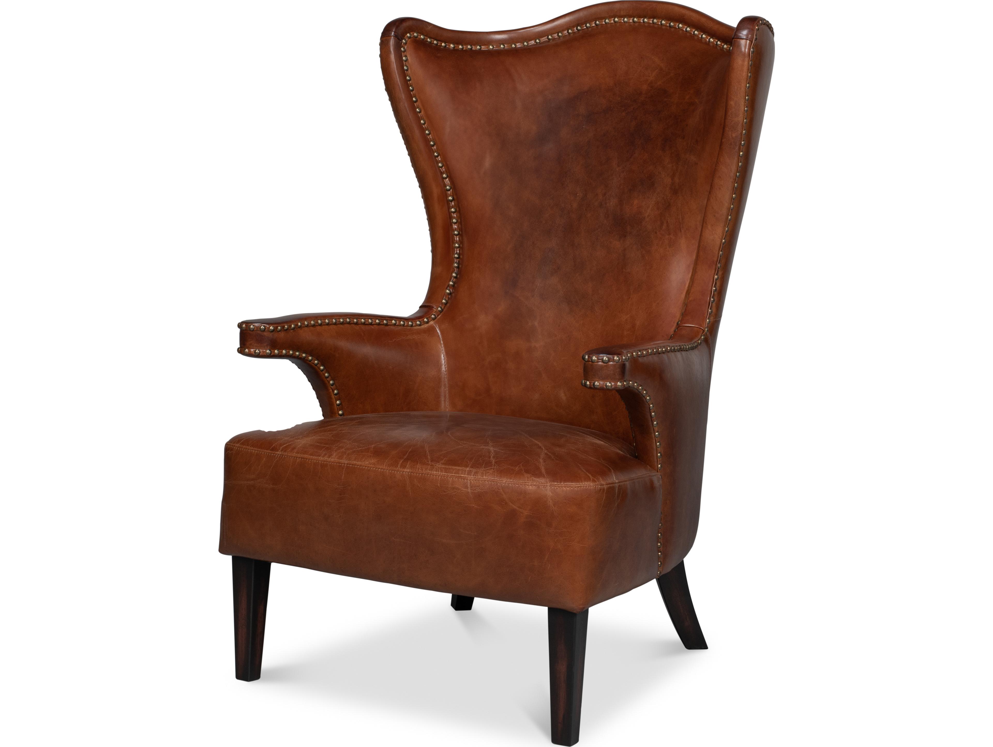 Sarreid Ltd Drake Distilled Leather Chair