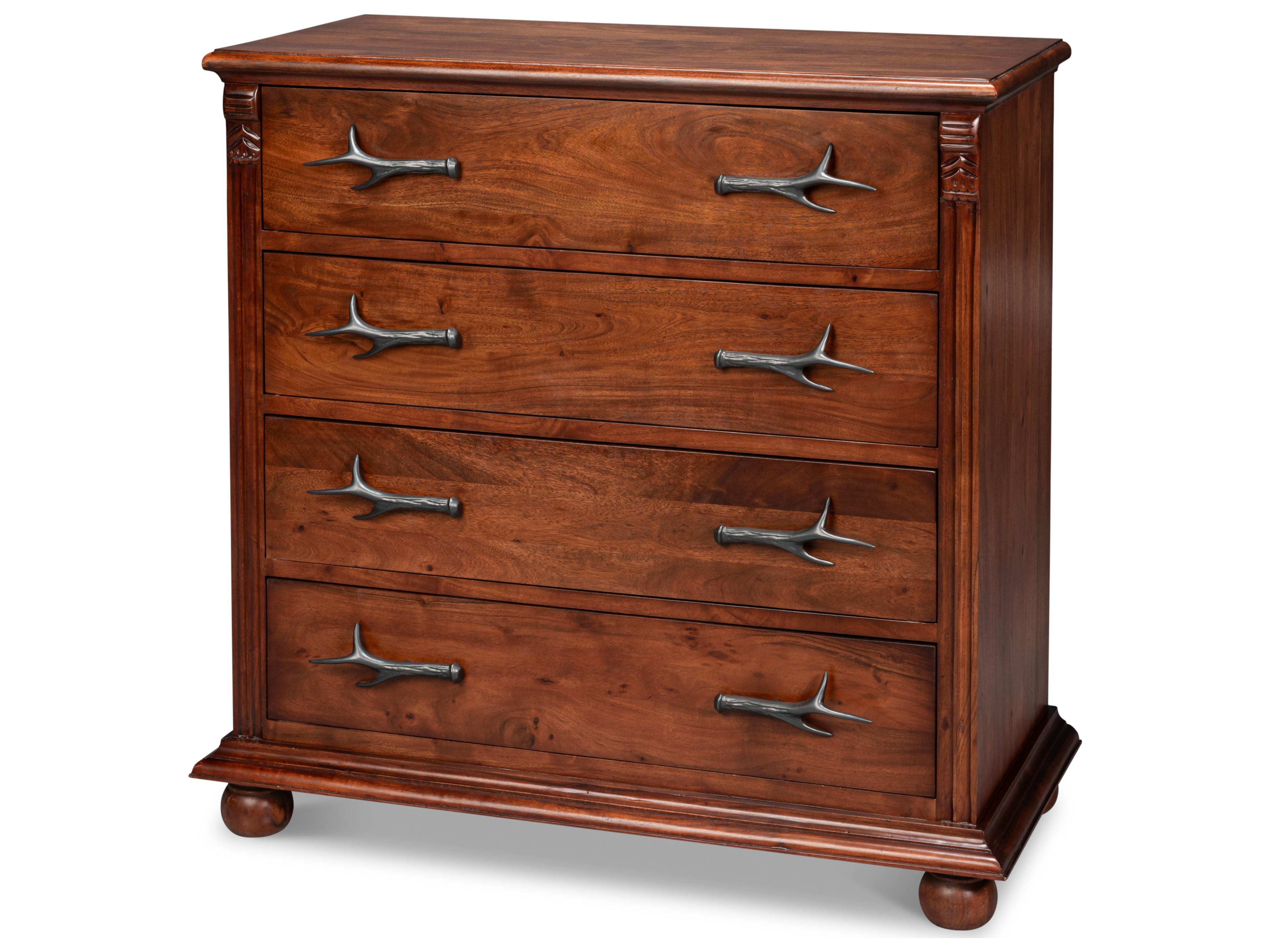 Sarreid Ltd Redford 4-Drawers Brown Acacia Wood Dresser