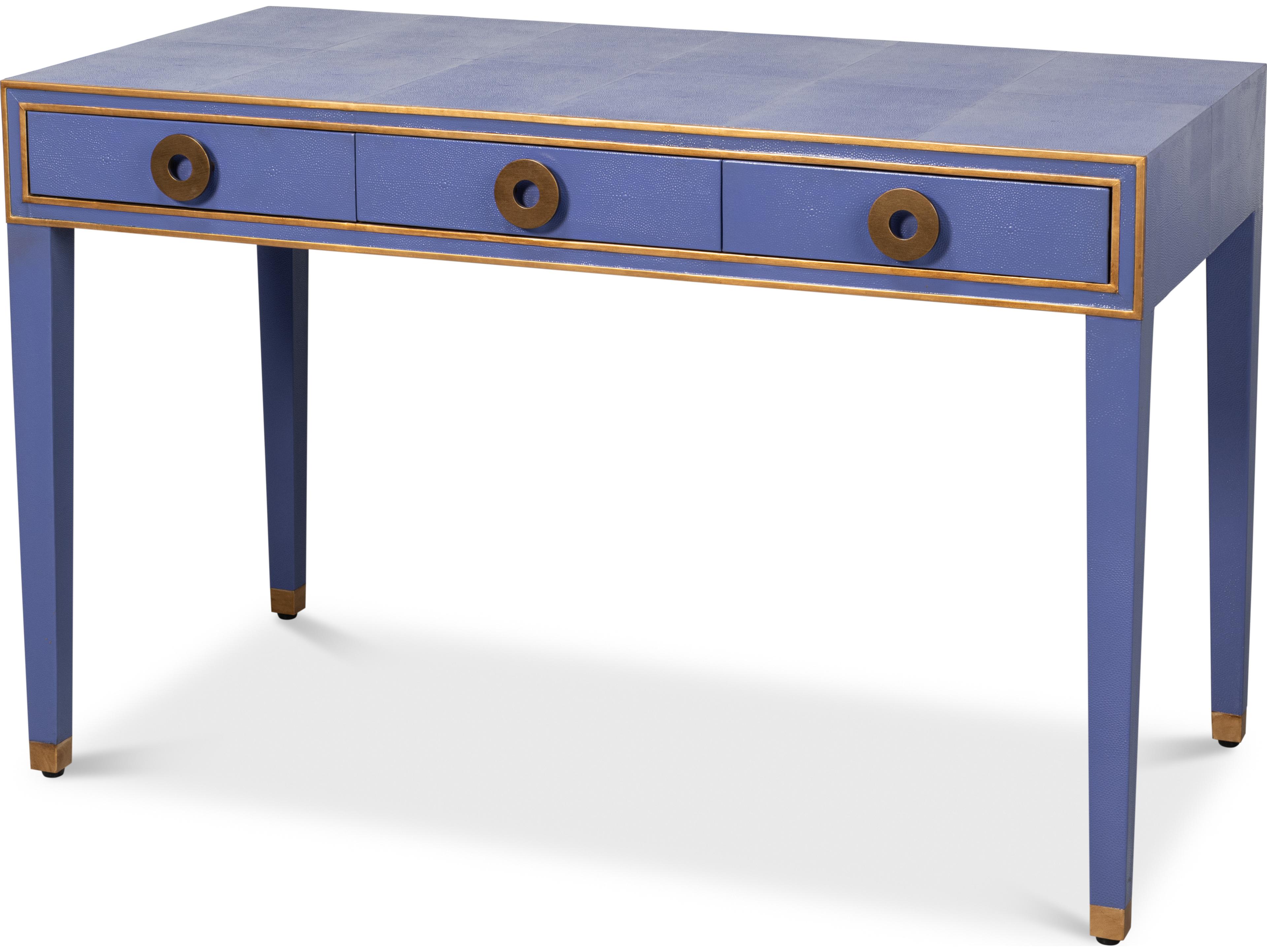 Sarreid Ltd Gabriella Shagreen Desk Table Marlin Blue