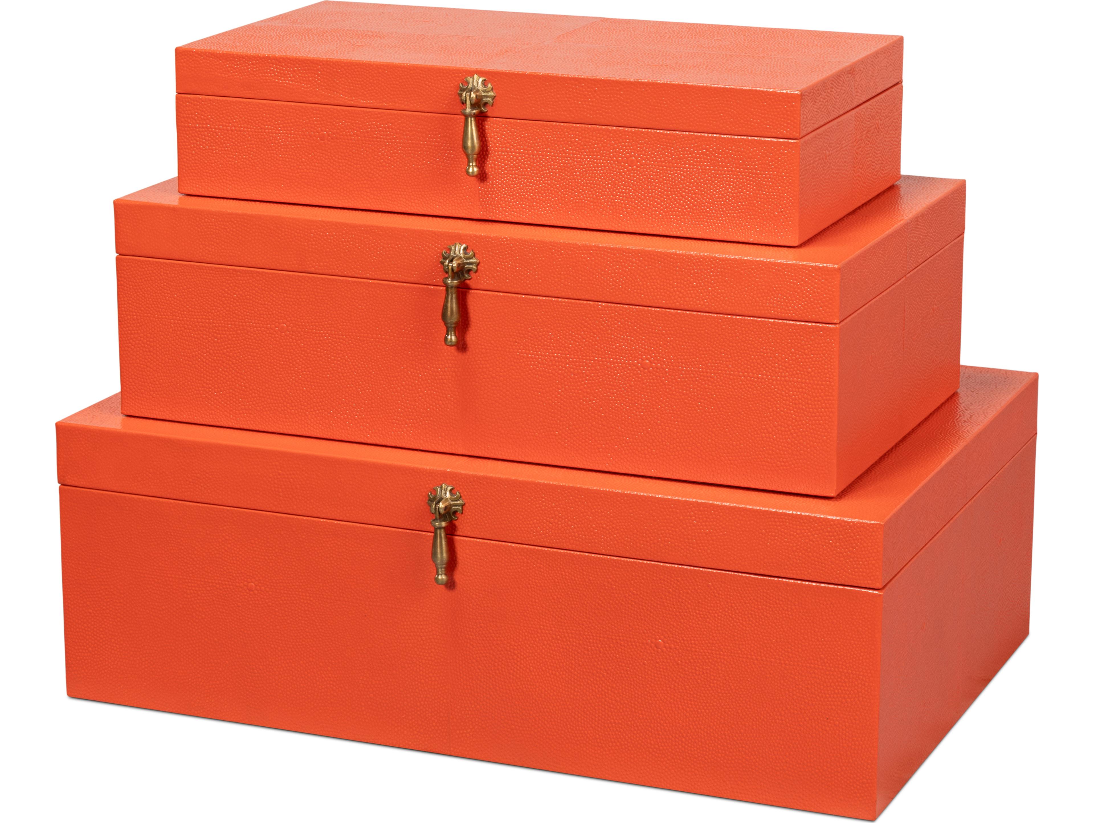 Sarreid Ltd Cosmos Nesting Boxes 3 Orangeade