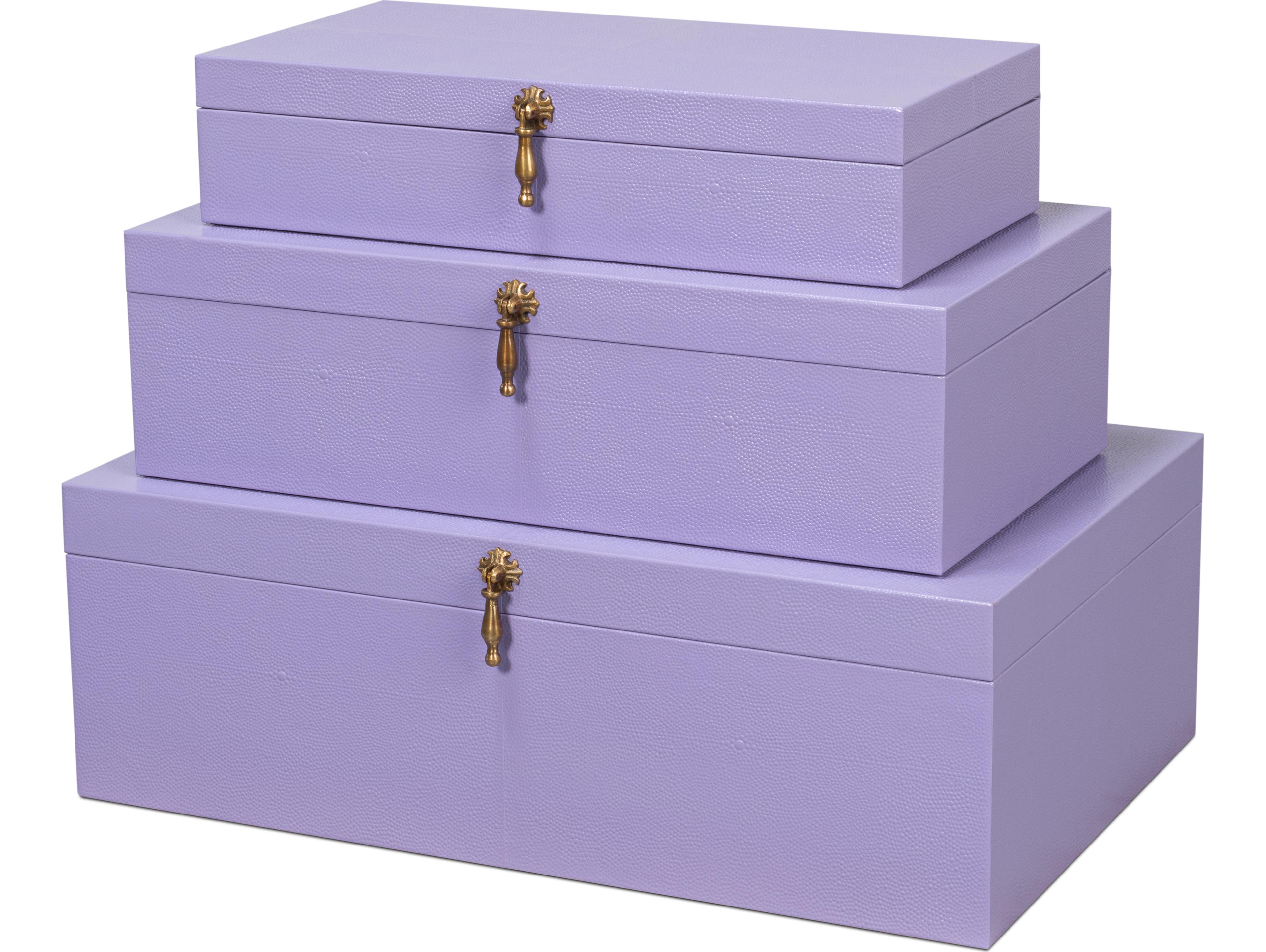Sarreid Ltd Cosmos Nesting Boxes 3 Lilac