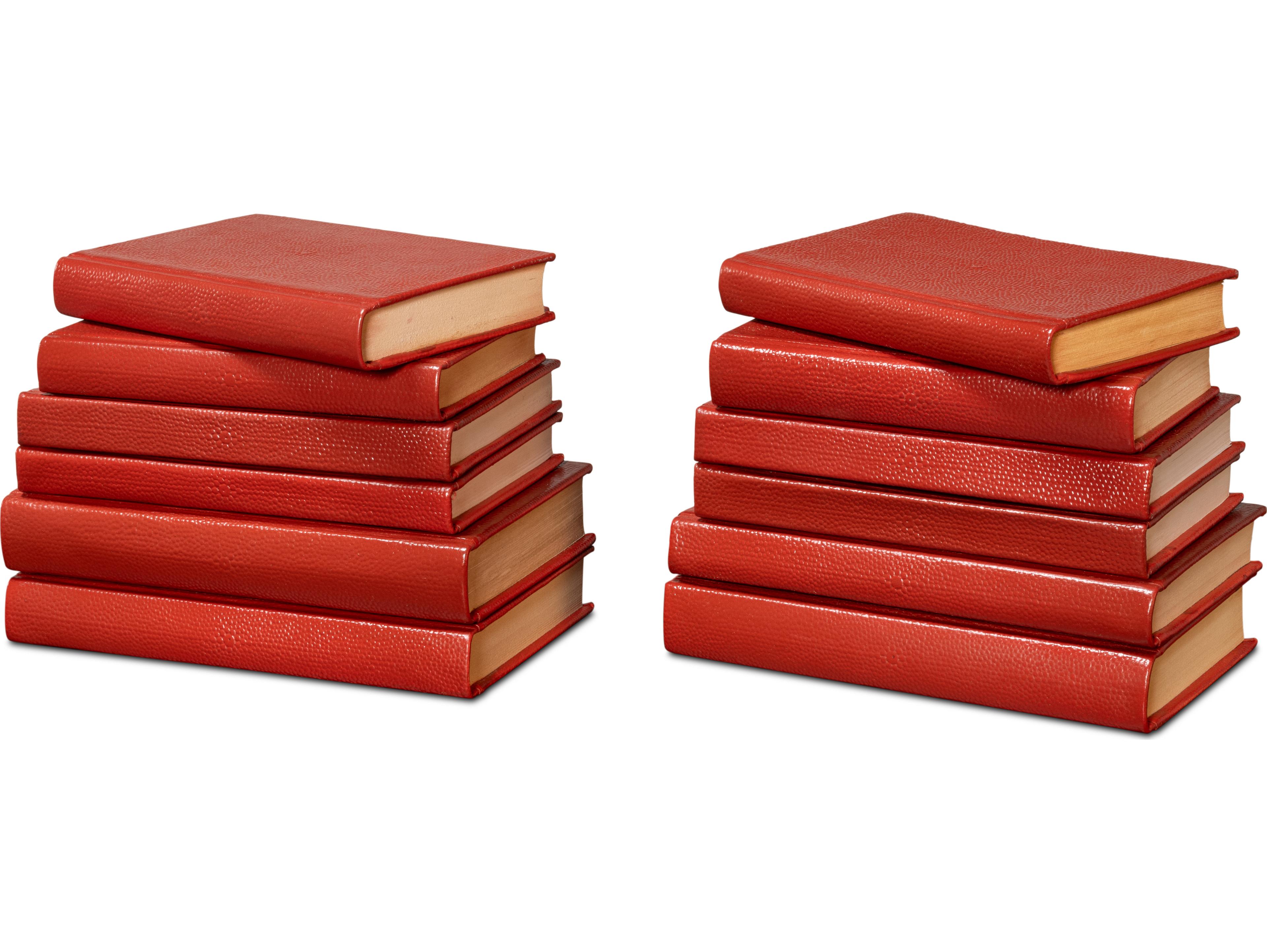 Sarreid Ltd Shagreen Books Set of 12 Rooibos Tea