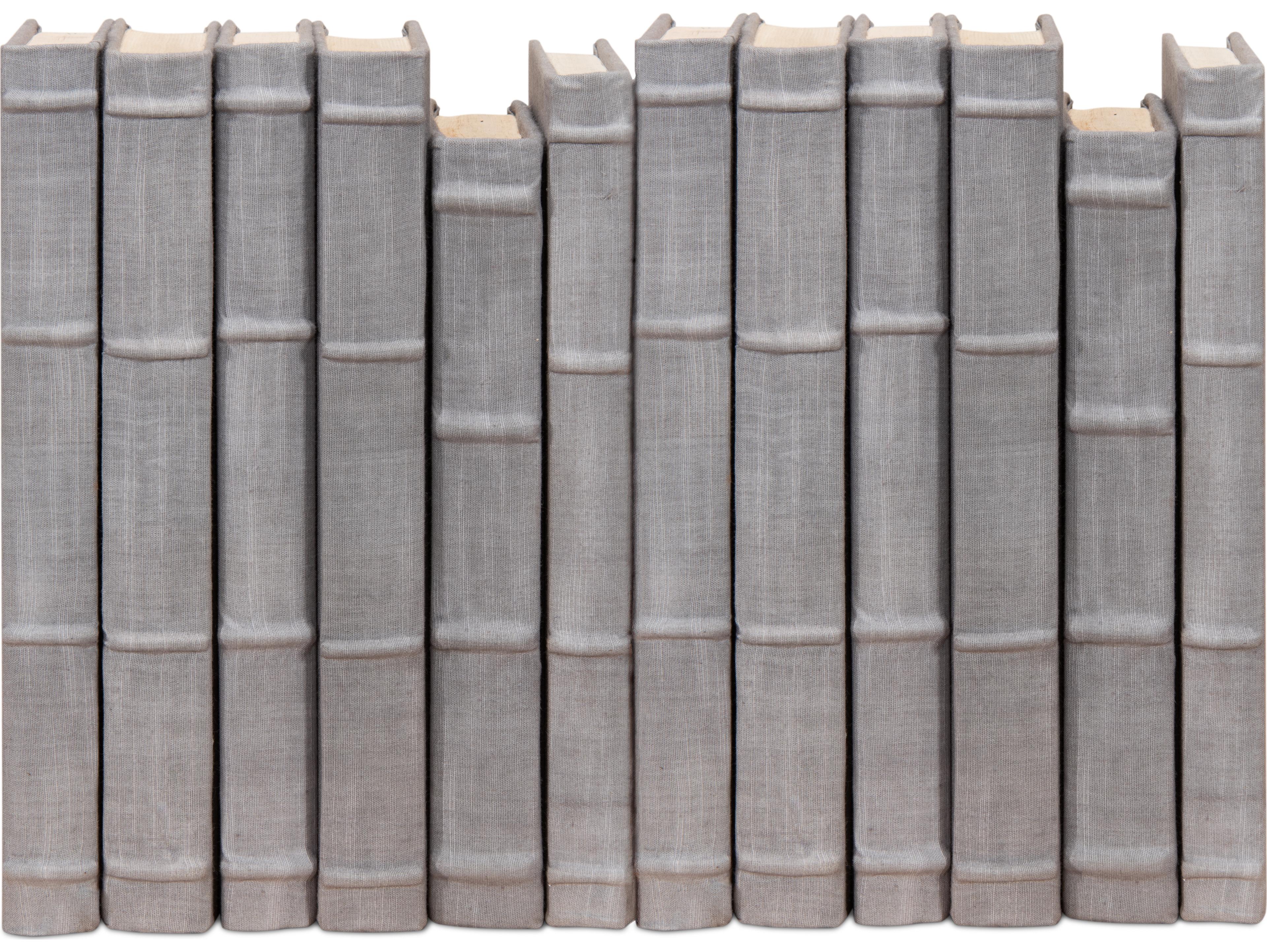 Sarreid Ltd Heather Grey Linen Books Set of 12