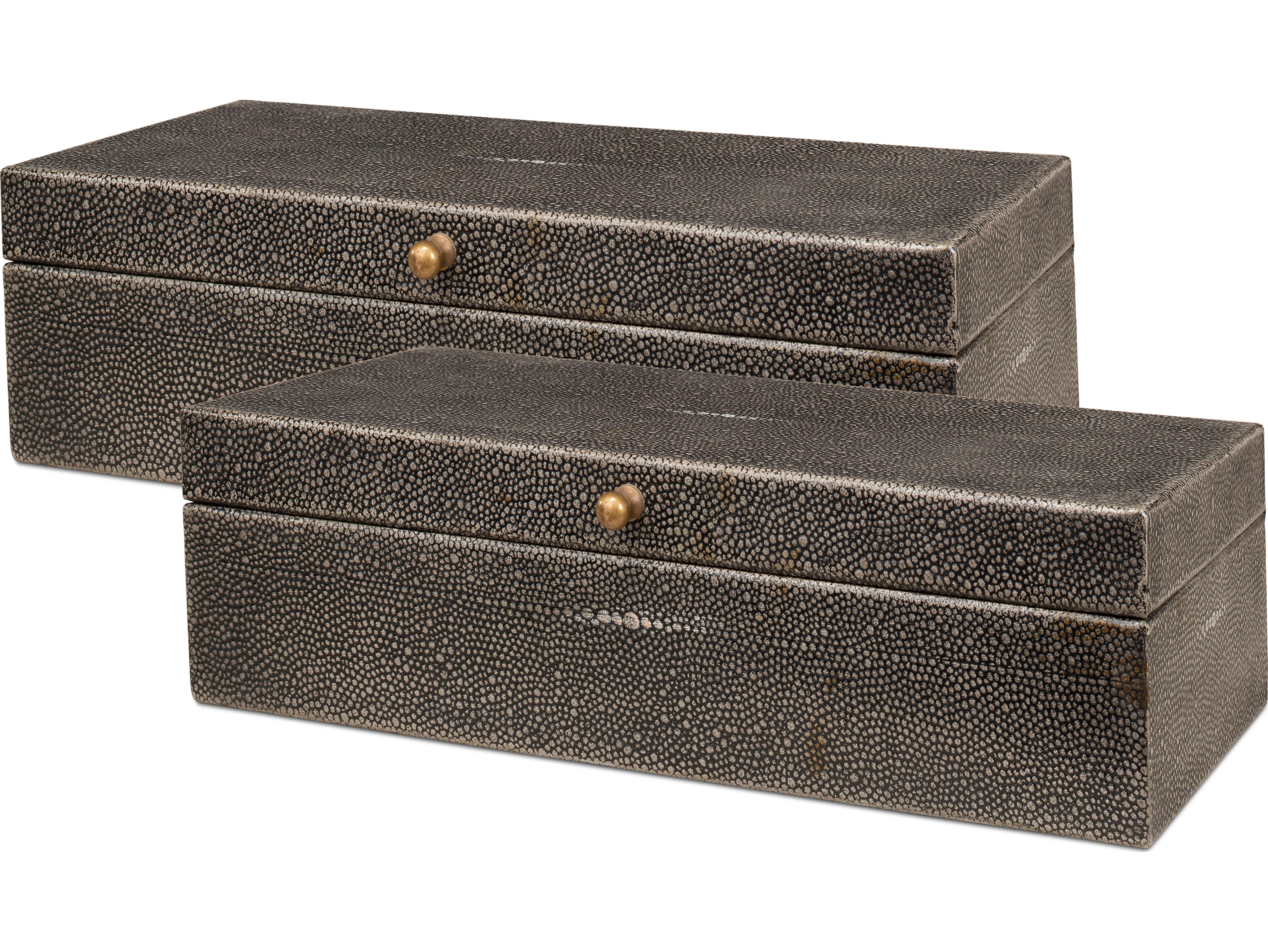 Sarreid Ltd Gatsburg Shagreen Box 2