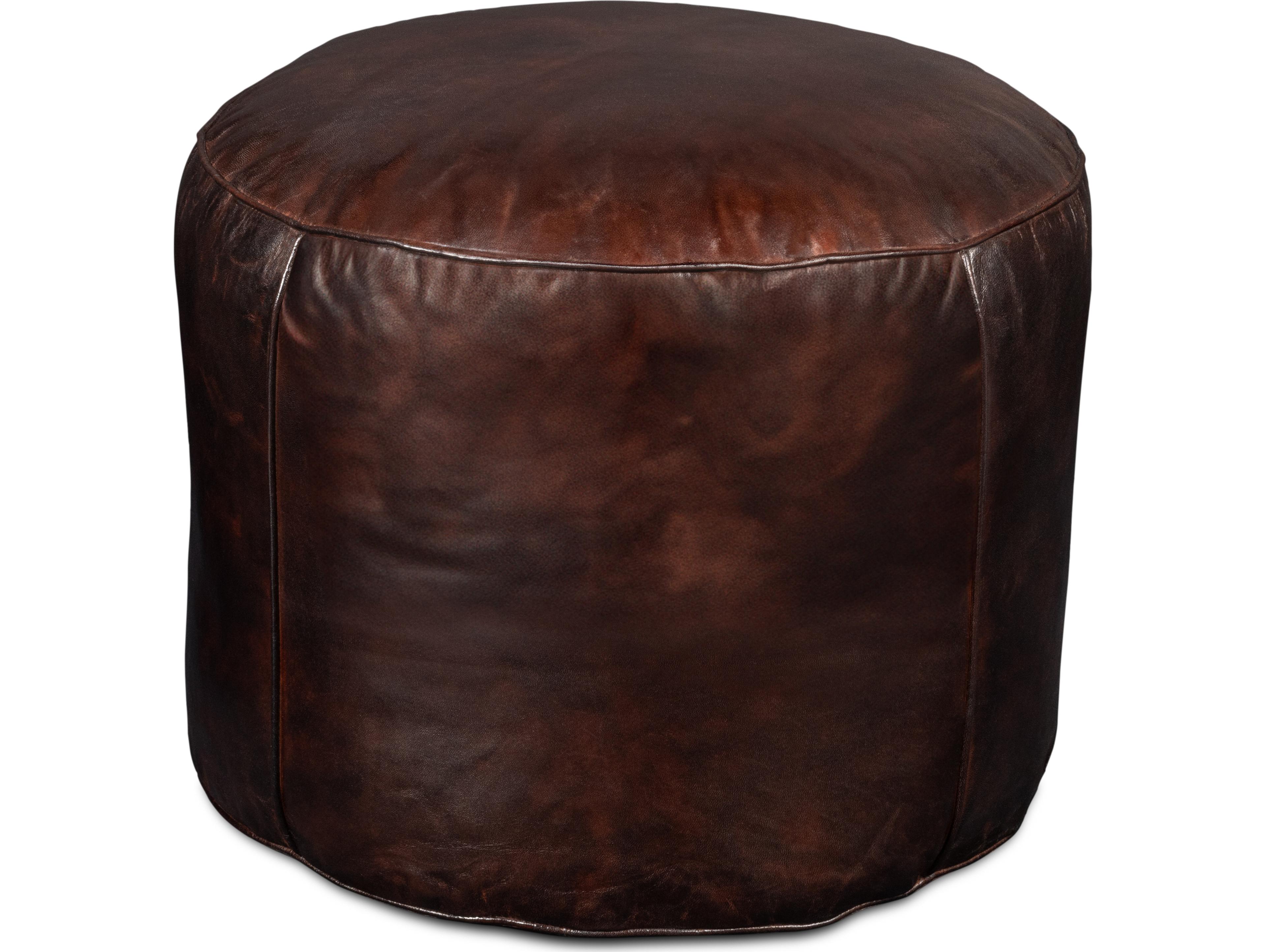 Sarreid Ltd Soccerball Stool Dark Brown Leather