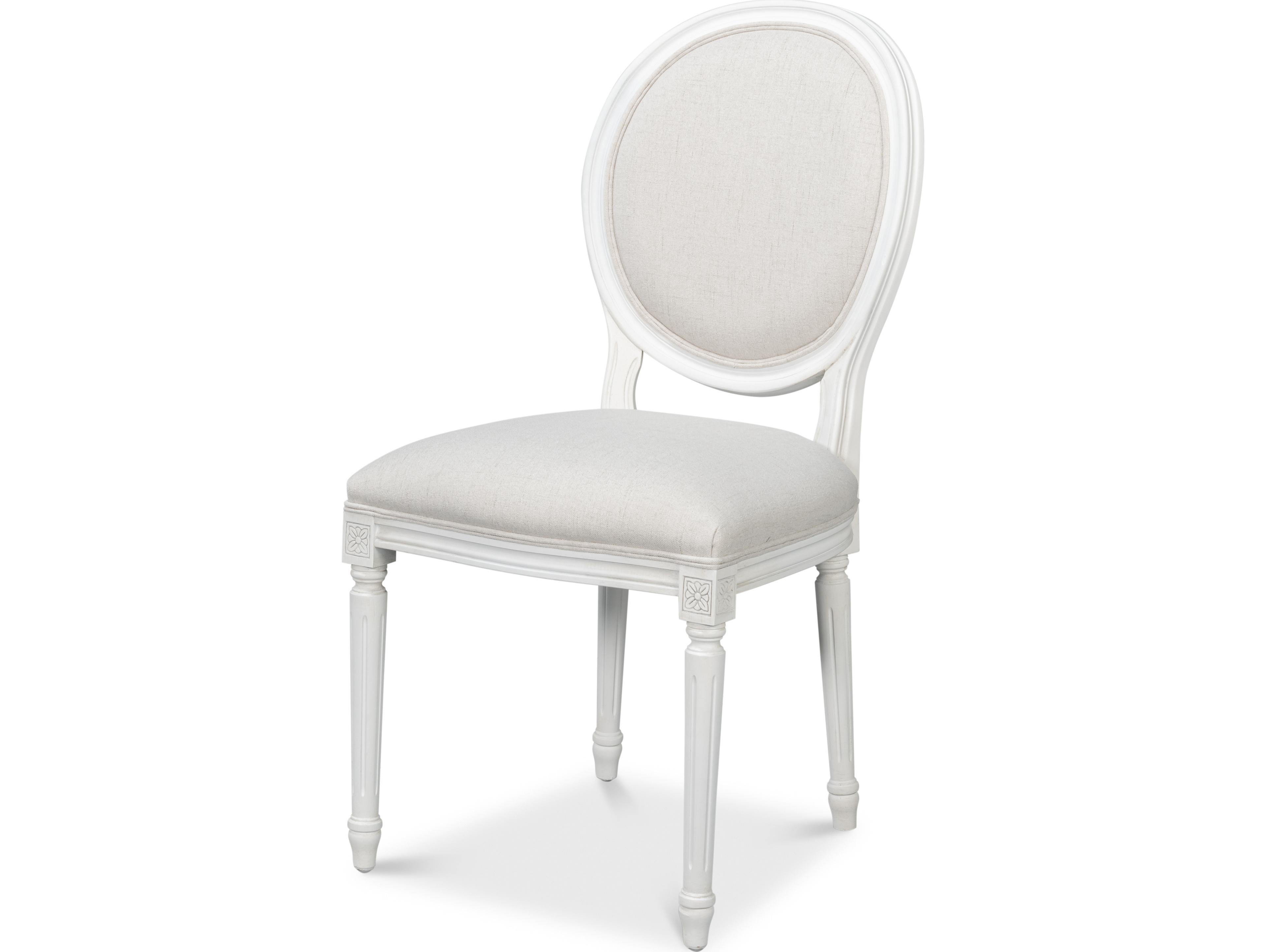 Sarreid Ltd Hugo Oval Side Chair Cortina White