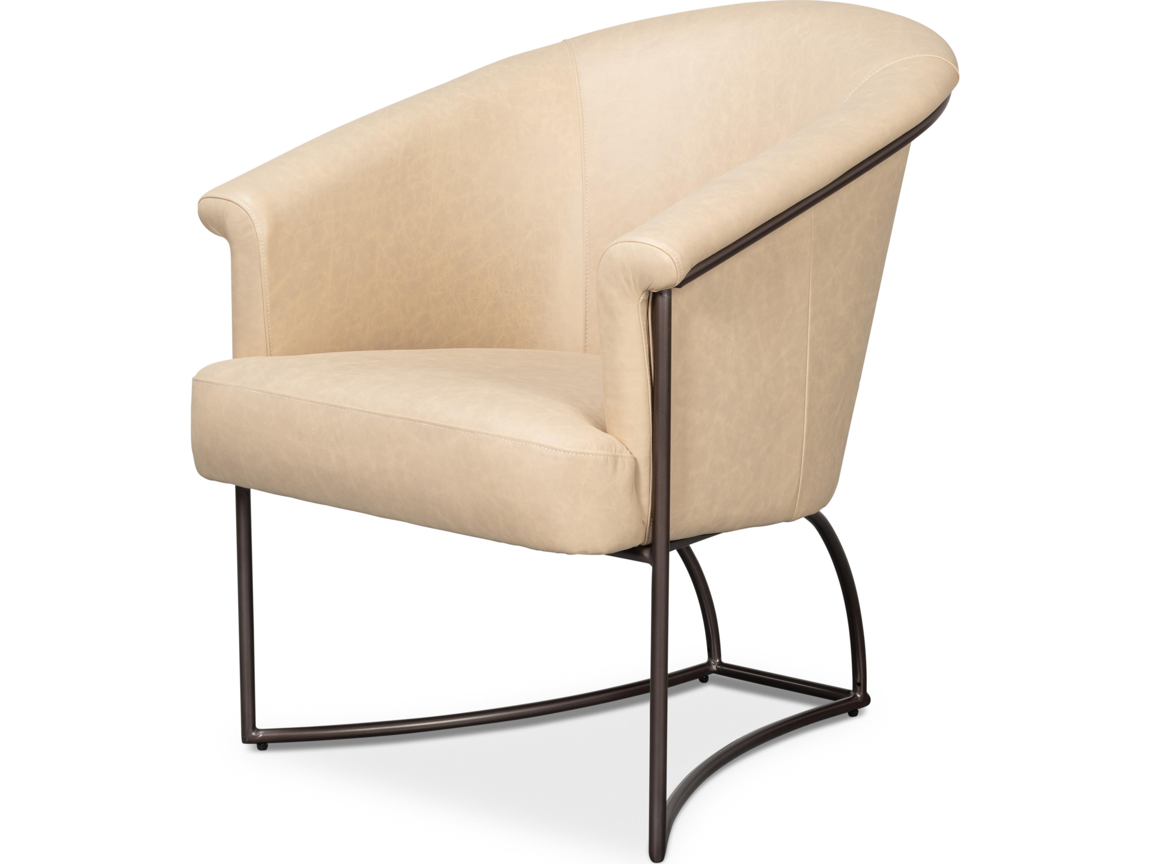 Sarreid Ltd Nagel Distilled Leather Chair White