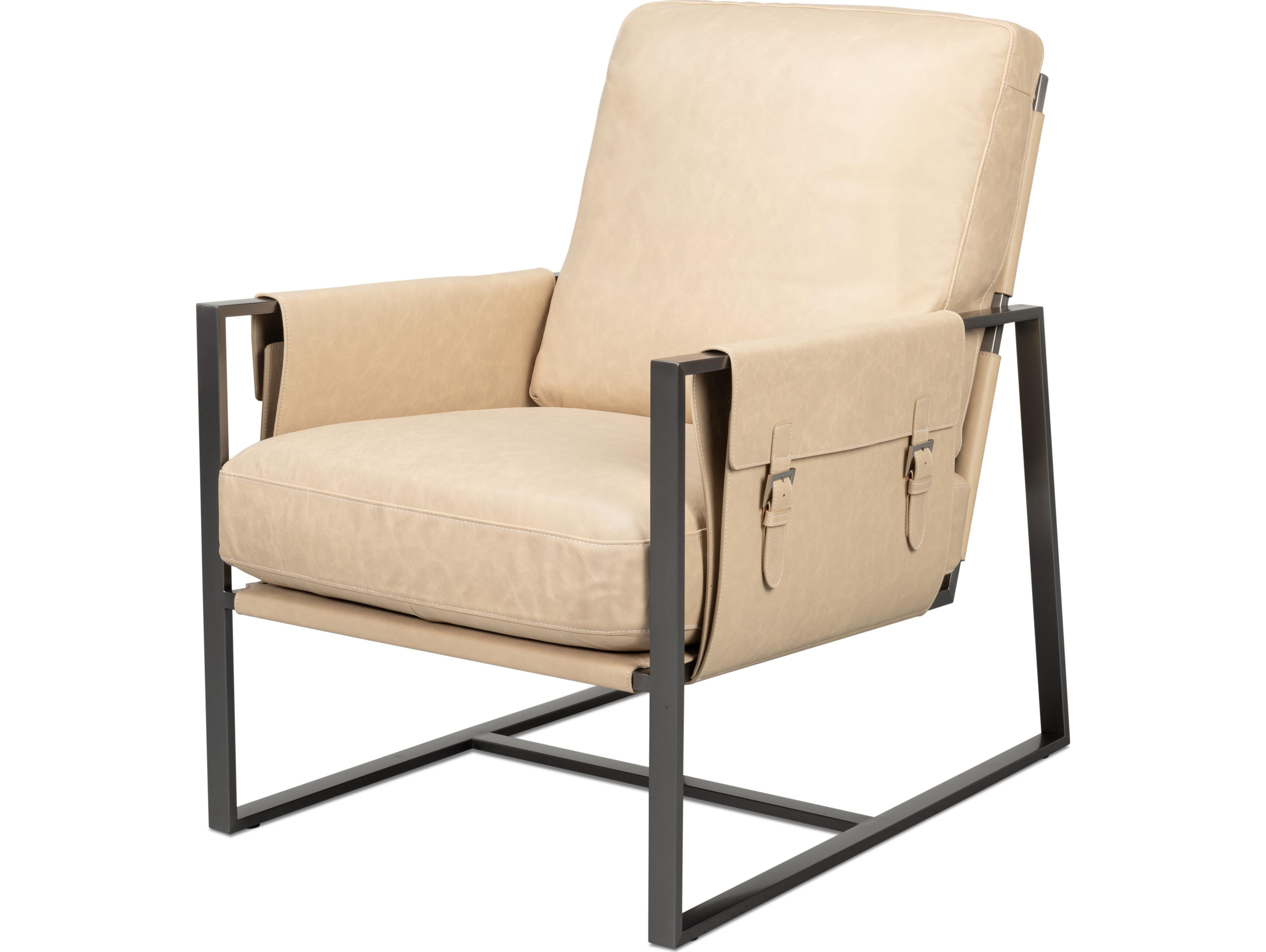 Sarreid Ltd Edmonds Distilled Leather Chair White