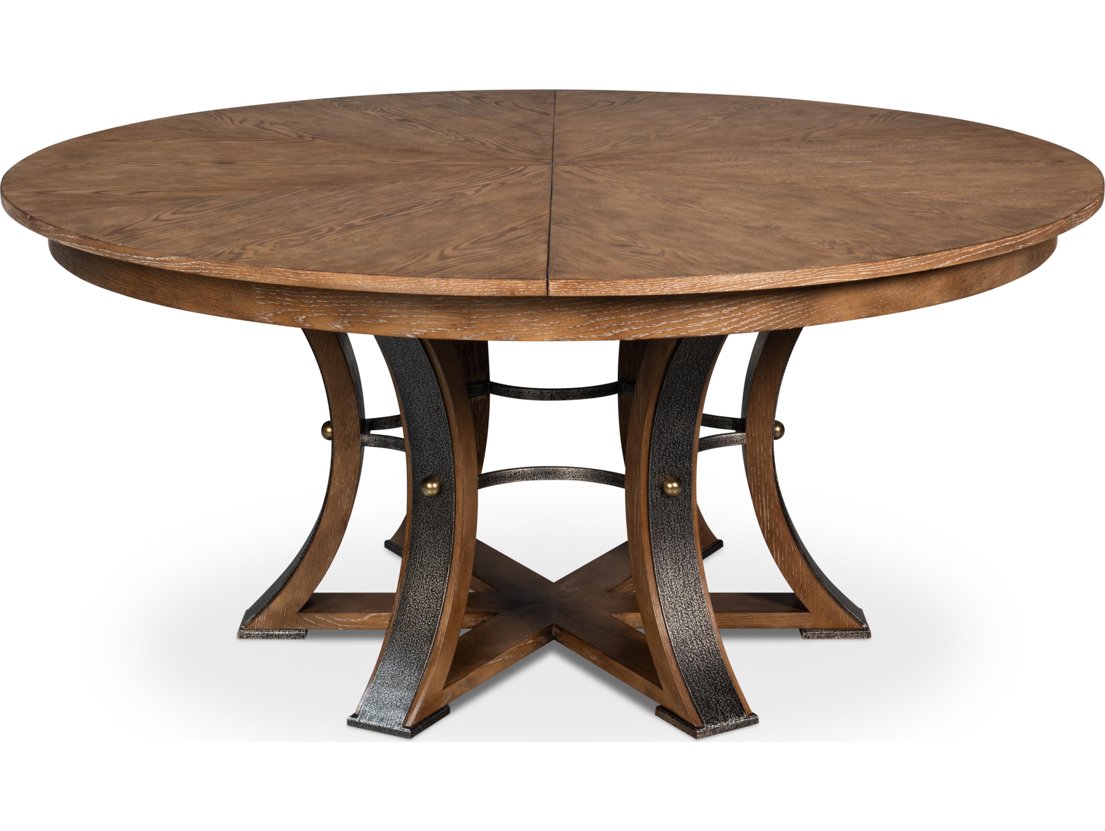 Sarreid Ltd Tower Jupe Dining Table Large Light Mink