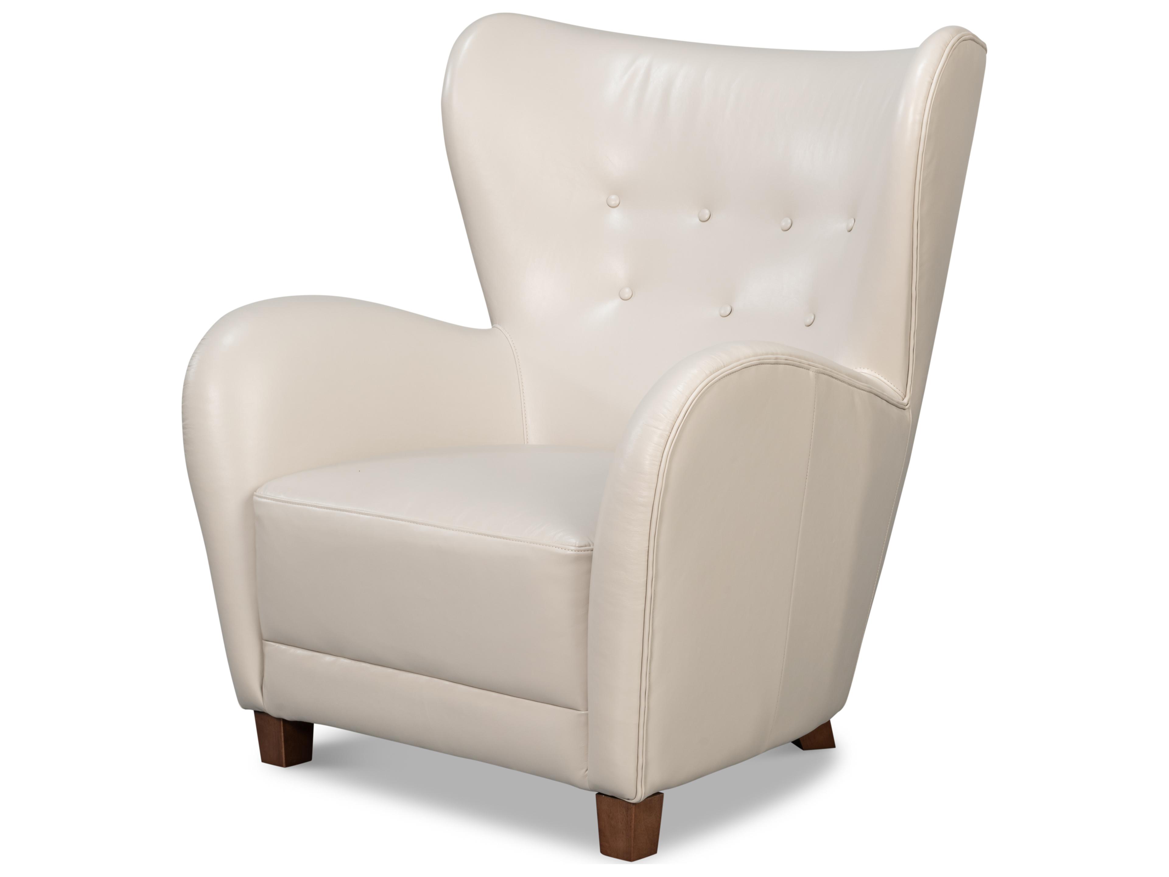 Sarreid Ltd Lombard Cream Leather Accent Chair