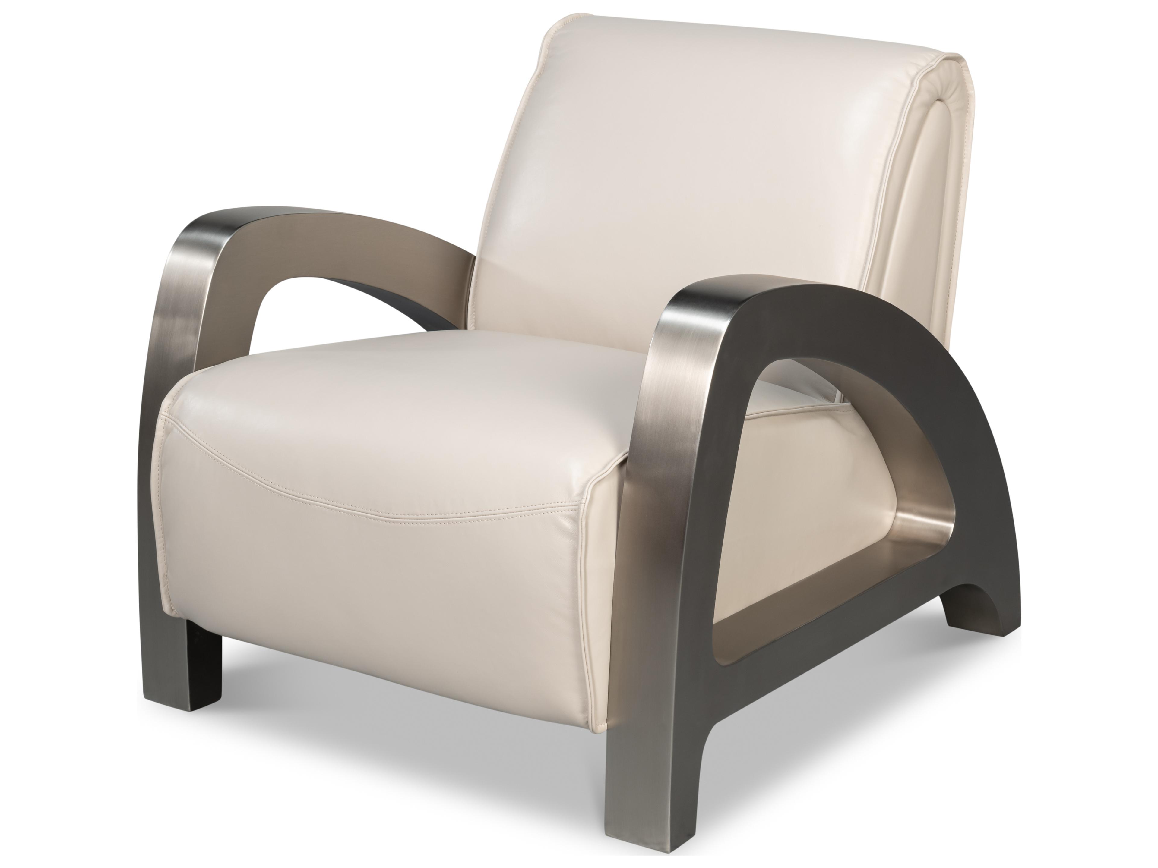 Sarreid Ltd Carlisle Cream Leather Accent Chair