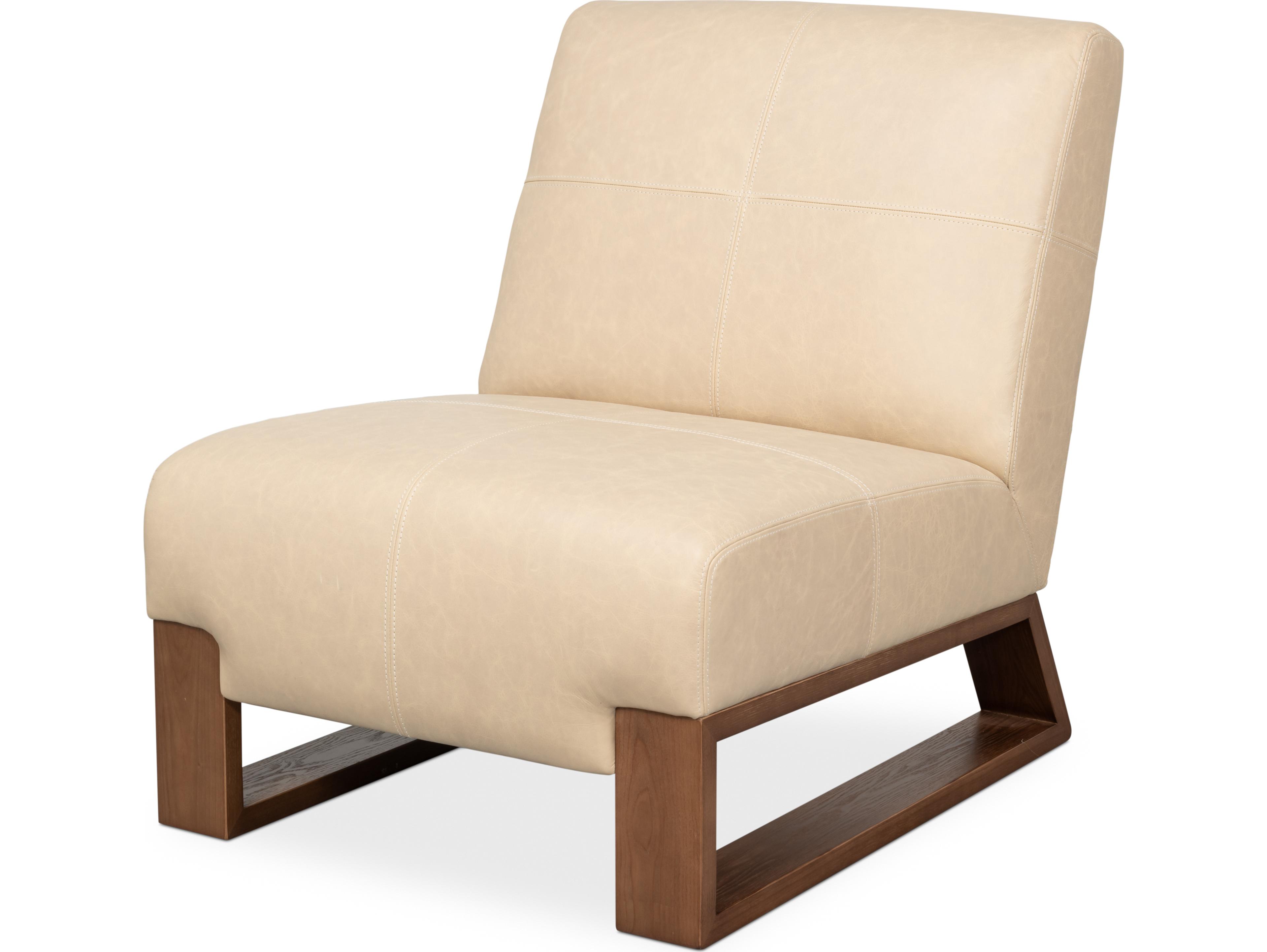 Sarreid Ltd Wylam Leather Chair Cappuccino White