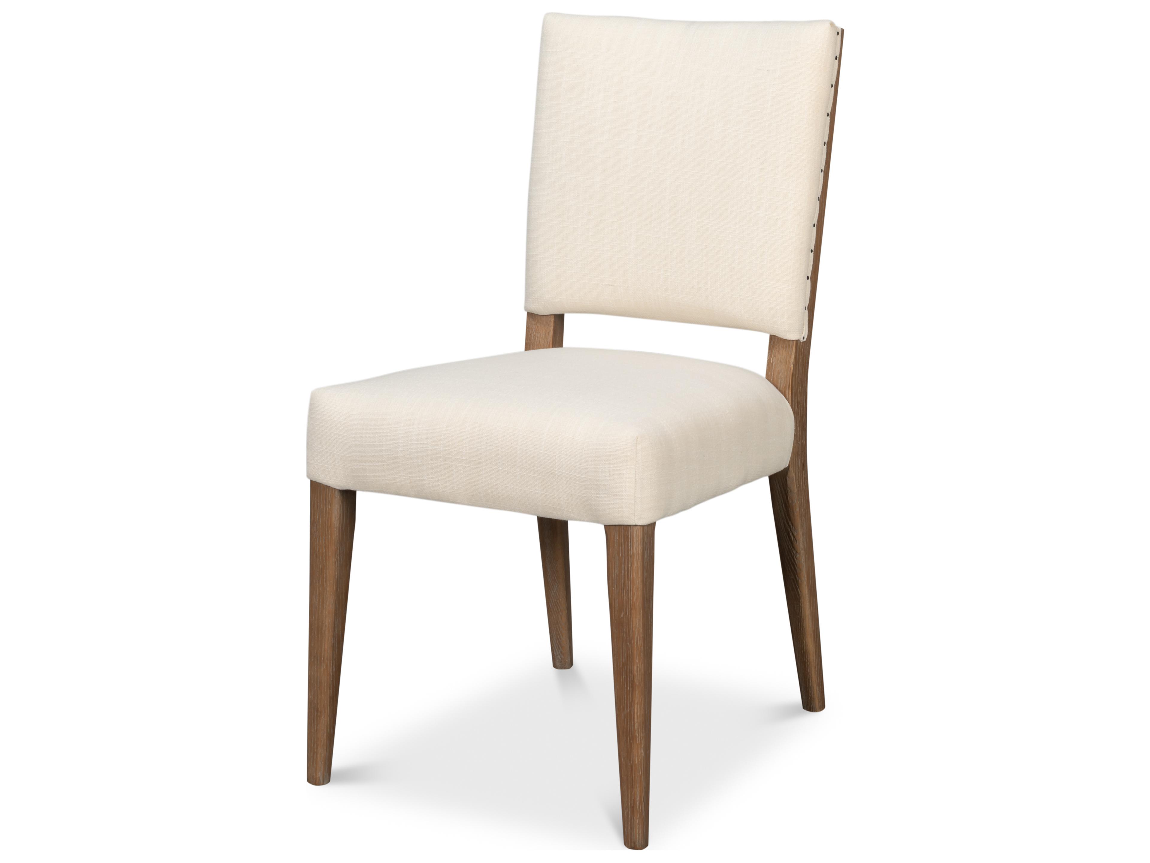 Sarreid Ltd Bauhaus Oak Wood Beige Upholstered Armless Dining Chair