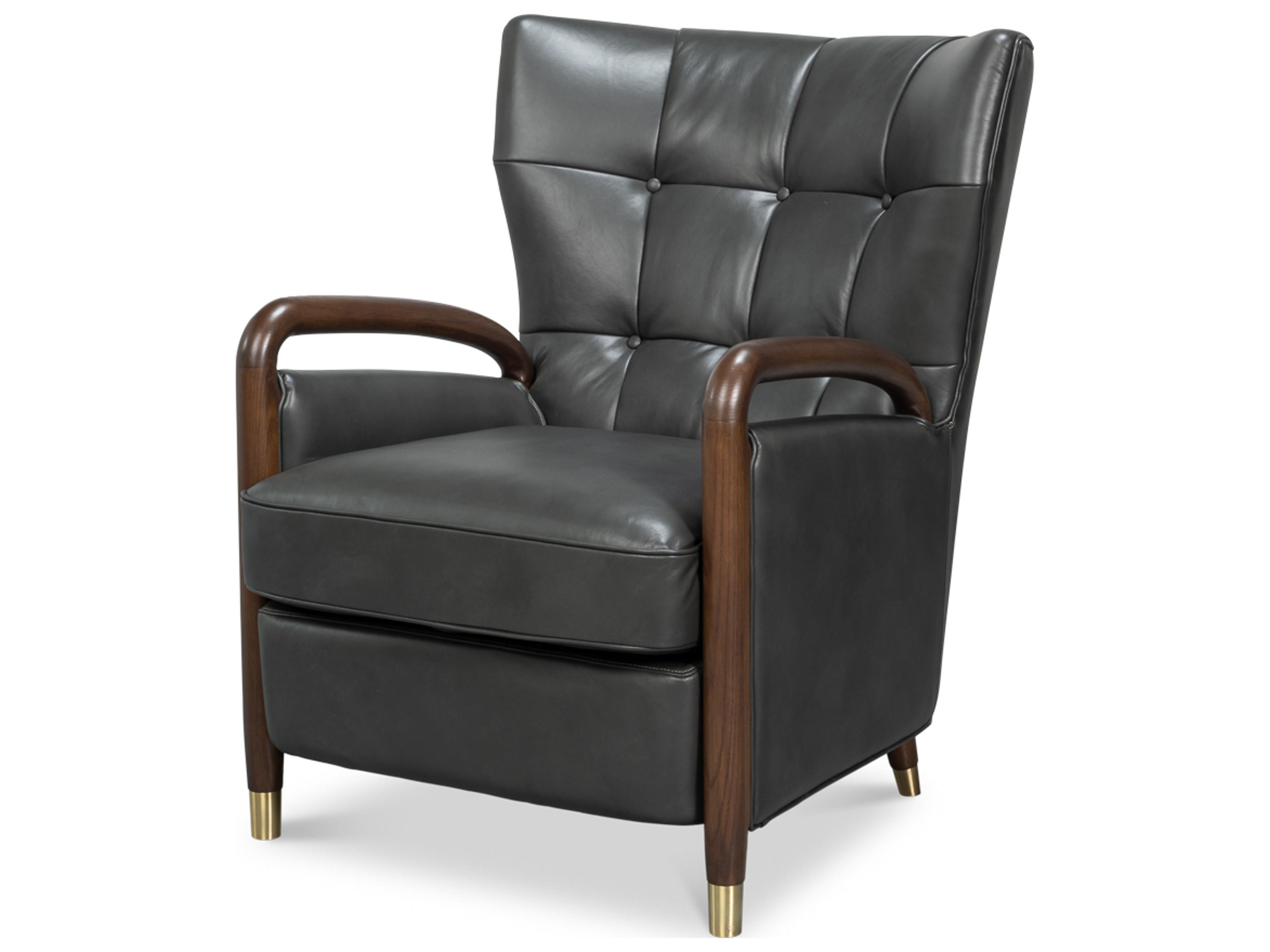 Sarreid Ltd Alastair Gray Leather Accent Chair