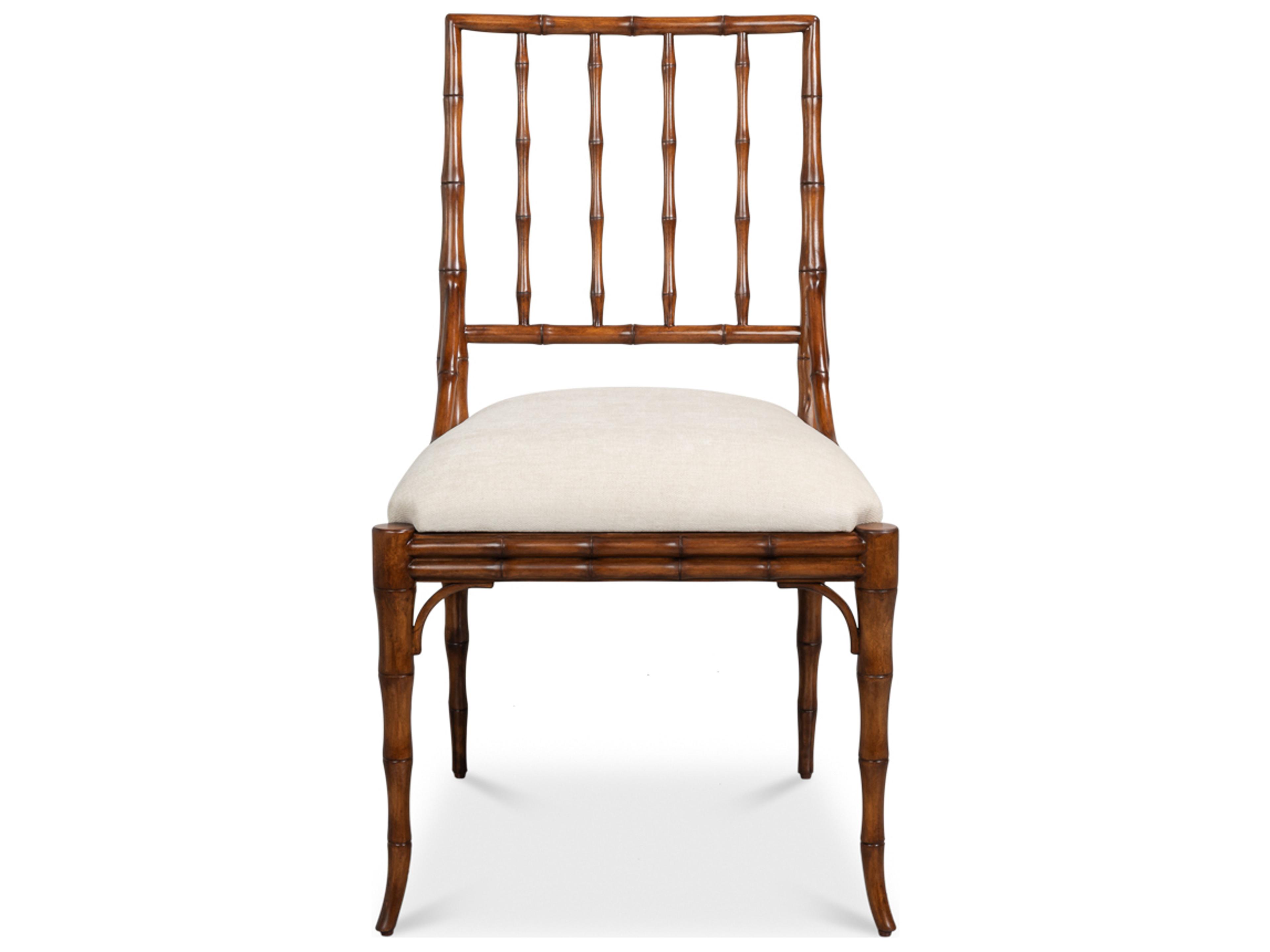 Sarreid Ltd Elora Ash Wood Brown Upholstered Armless Dining Chair